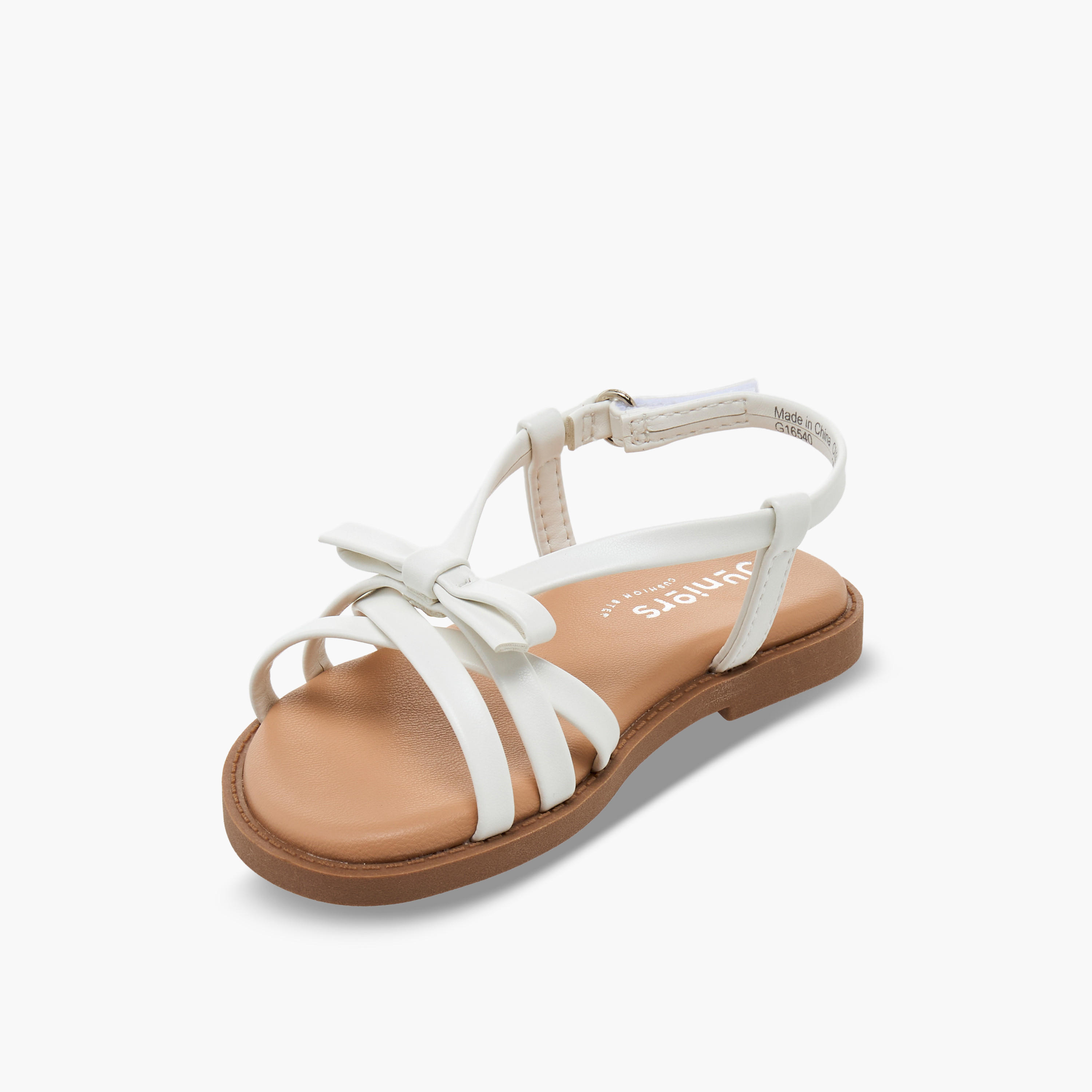 صندل مزين بفيونكة وشريط إغلاق للبنات من جونيورز-girls-shoes-sandals-image-3