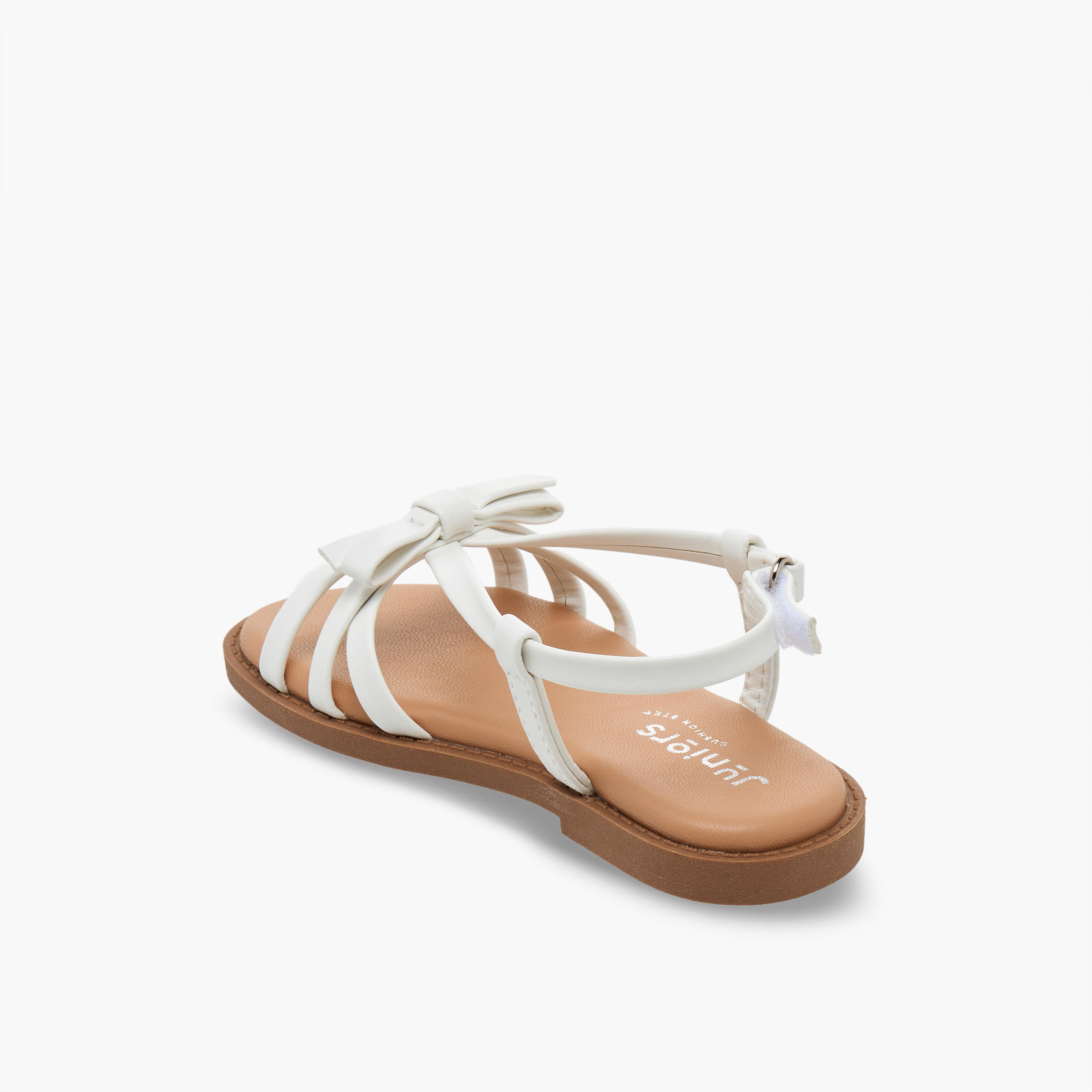 صندل مزين بفيونكة وشريط إغلاق للبنات من جونيورز-girls-shoes-sandals-image-4