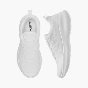 Dash Textured Lace-Up Sports Shoes with Pull Tabs-women-image-1