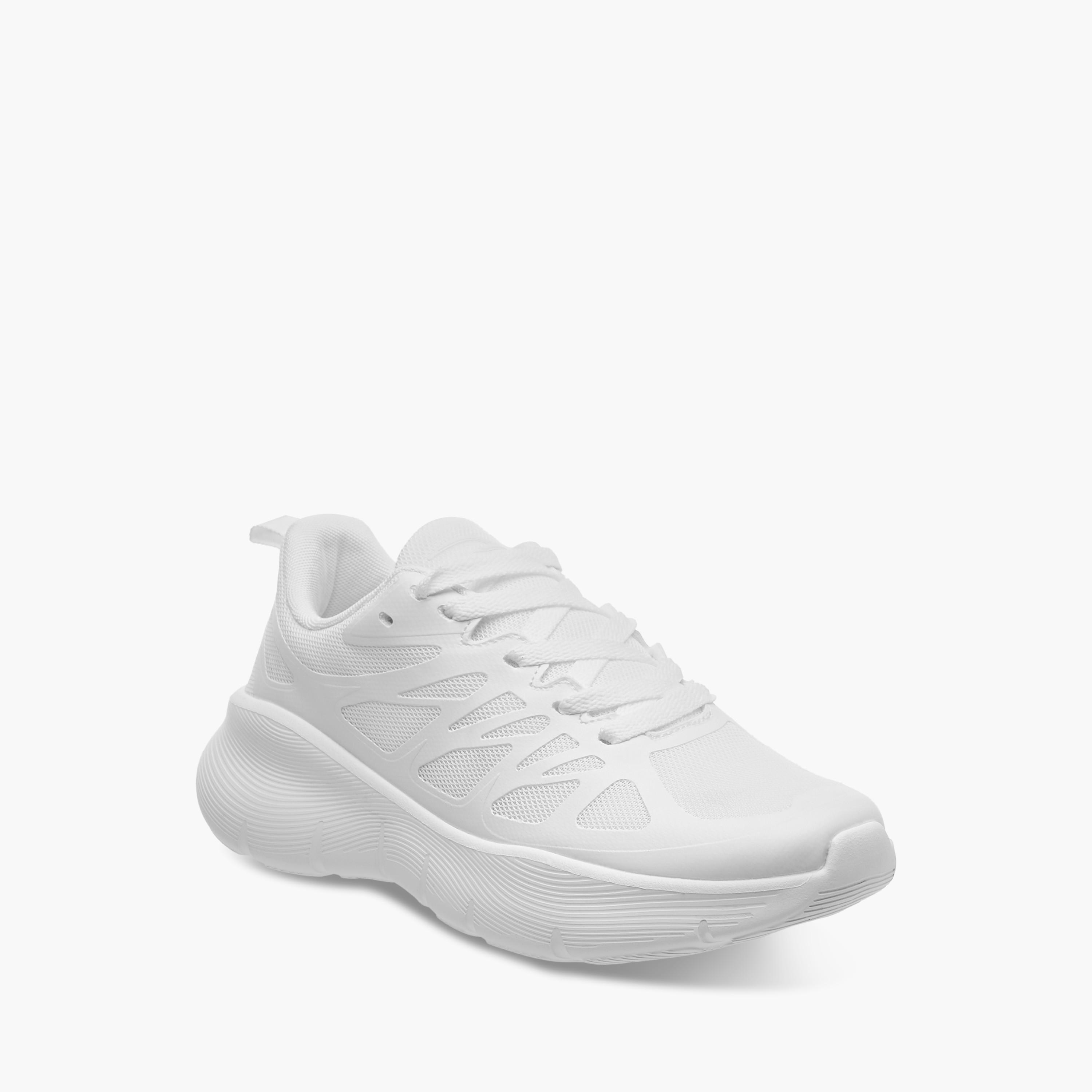 Dash Textured Lace-Up Sports Shoes with Pull Tabs-sports-women-shoes-image-2