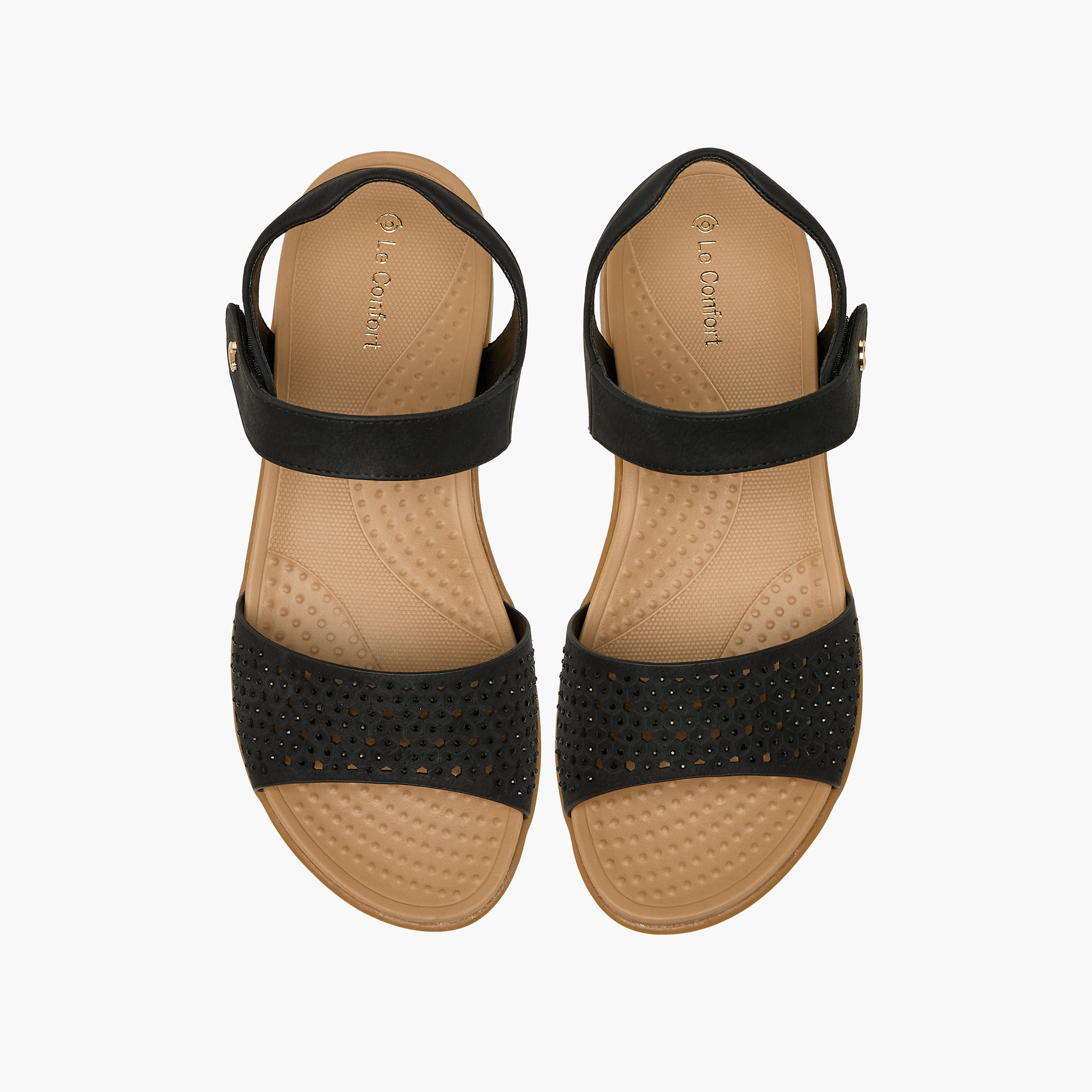 Le Confort Women Hook & Loop Strap Sandals-women-shoes-flats-sandals-image-1