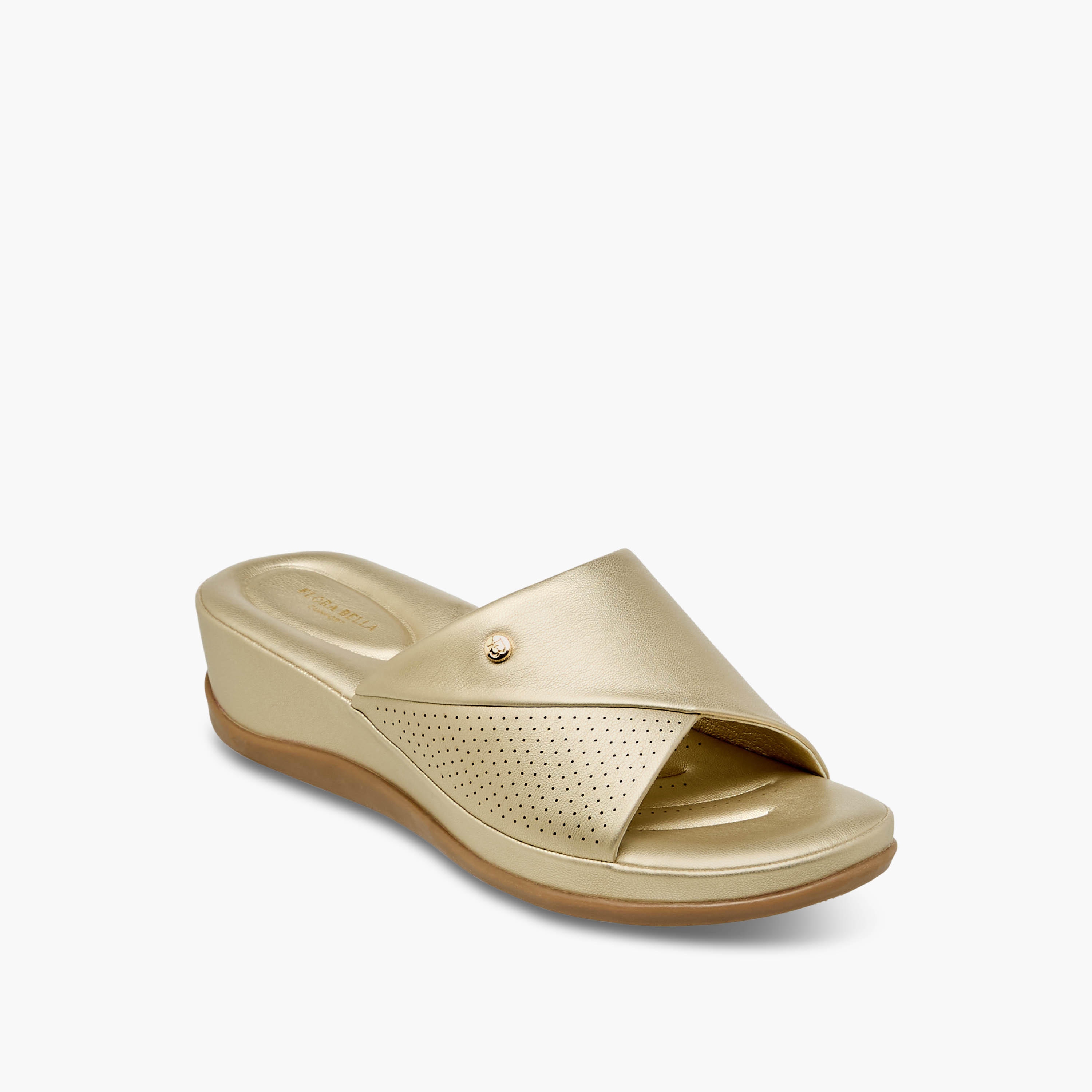 صندل سهل الارتداء بكعب ويدج وطبعات مونوجرام من فلورا بيلا-women-shoes-sandals-heeled-image-2