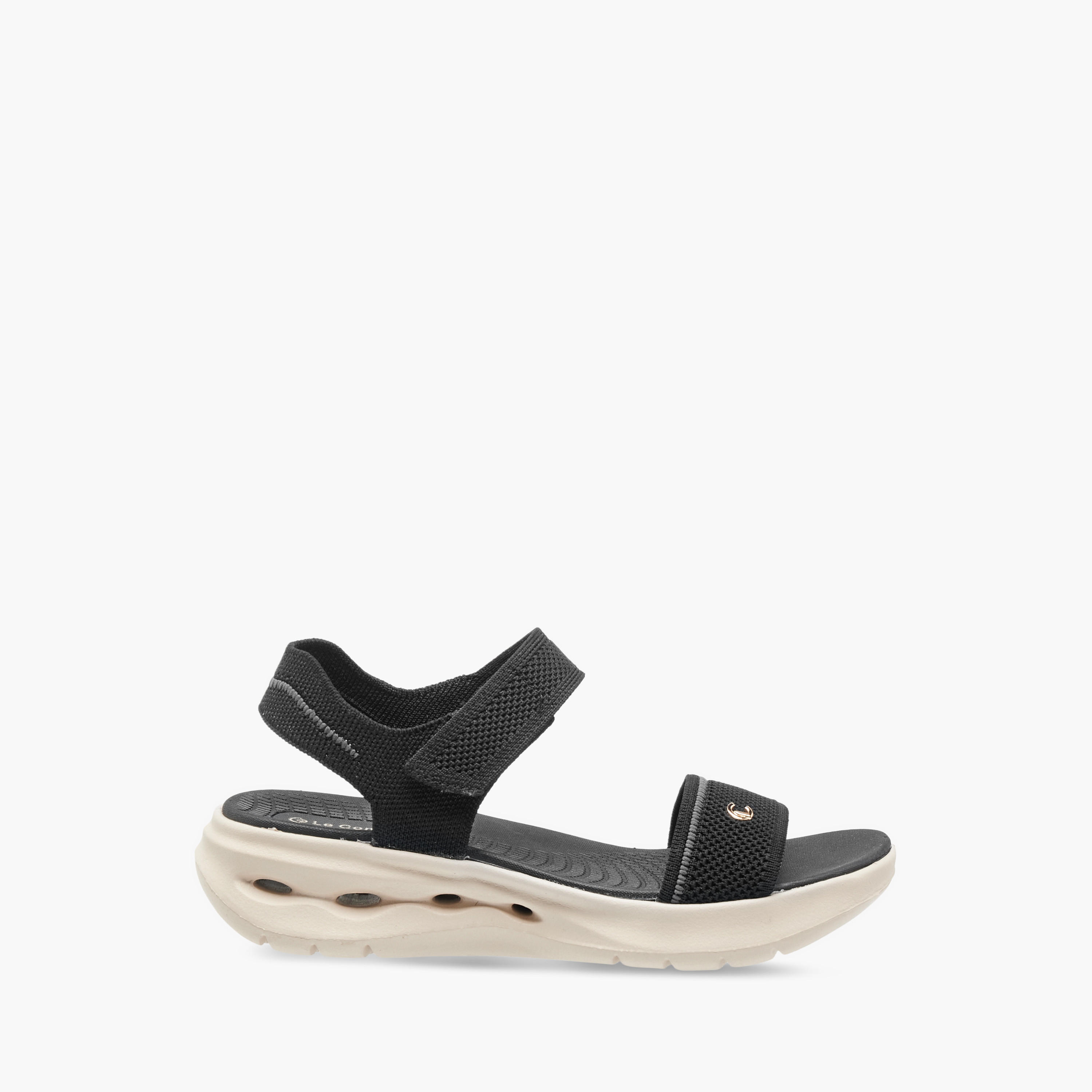 Le Confort Women's Knitted Comfort Sandals with Velcro Closure-women-shoes-flats-sandals-image-3