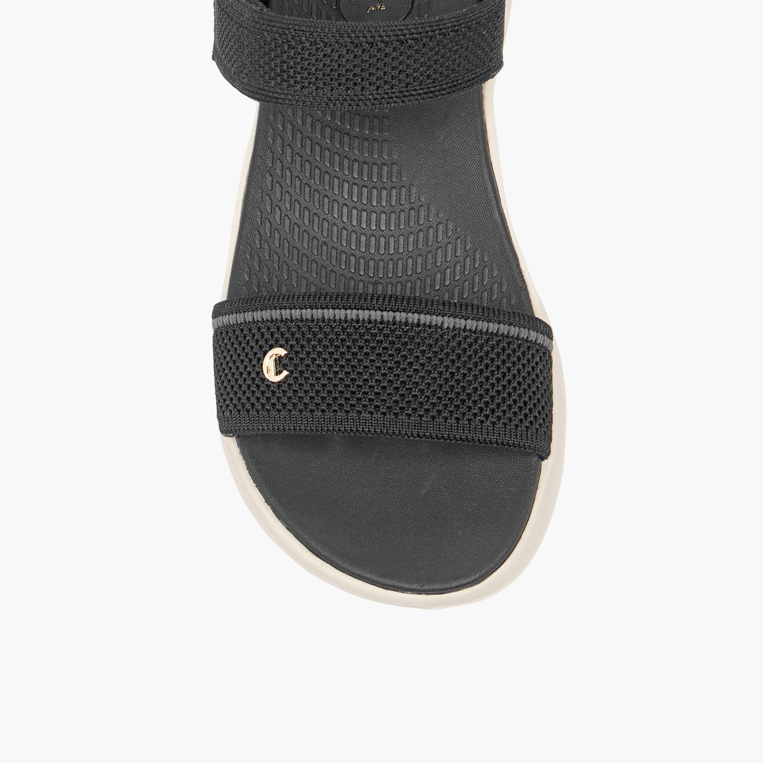 Le Confort Women's Knitted Comfort Sandals with Velcro Closure-women-shoes-flats-sandals-image-4