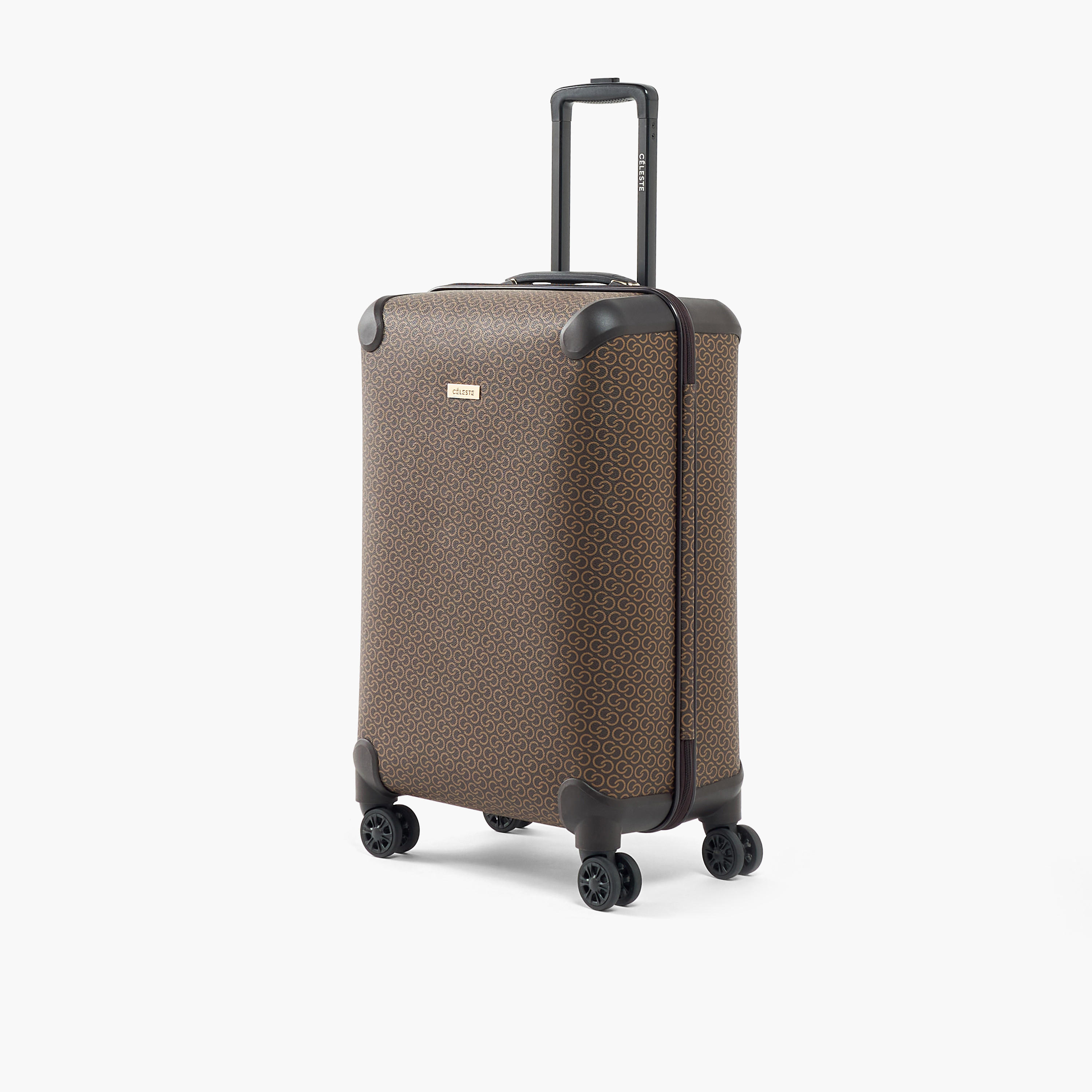 Celeste Textured Hardcase Trolley Bag with Retractable Handle-travel-luggagesandbags-luggage-image-1