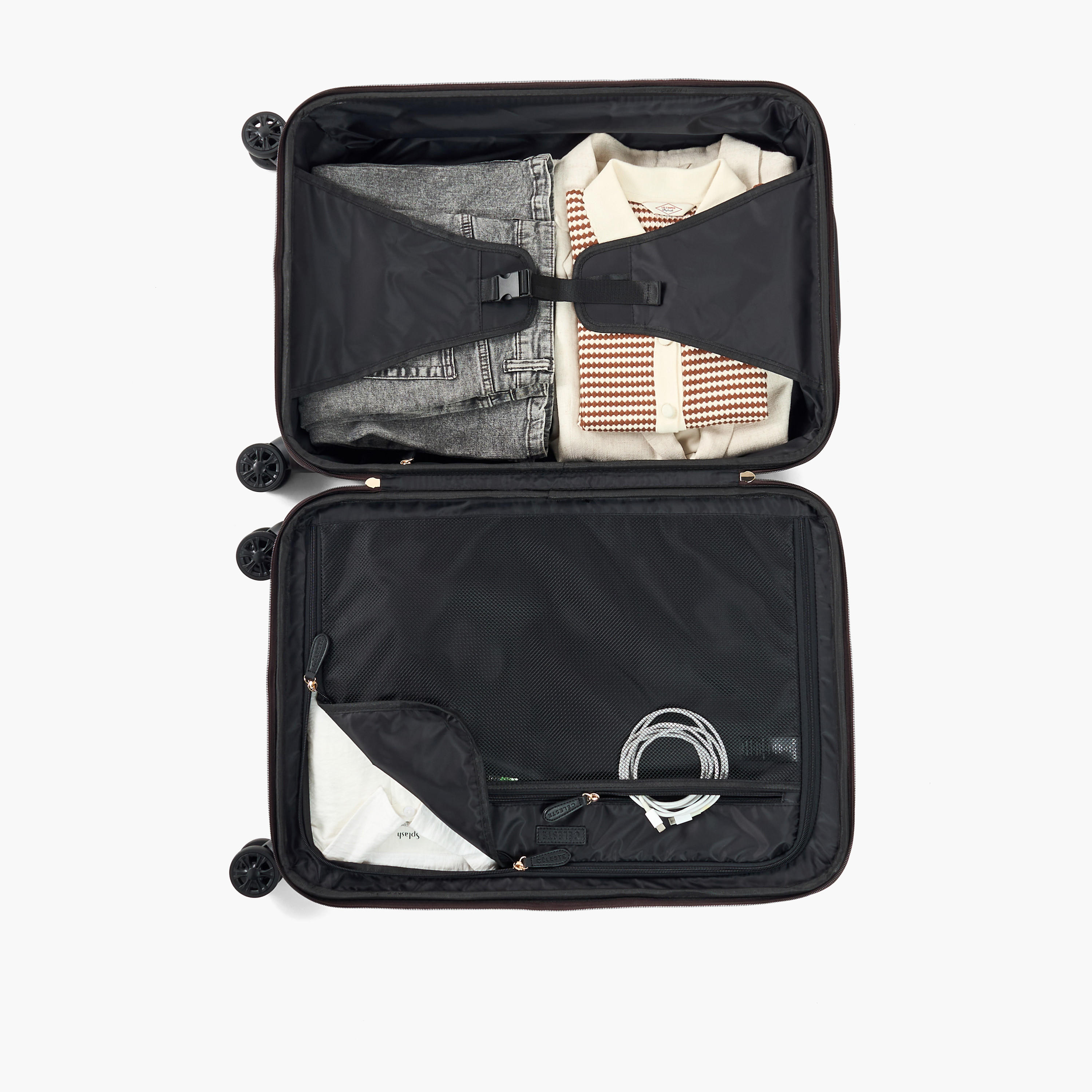 Celeste Textured Hardcase Trolley Bag with Retractable Handle-travel-luggagesandbags-luggage-image-8