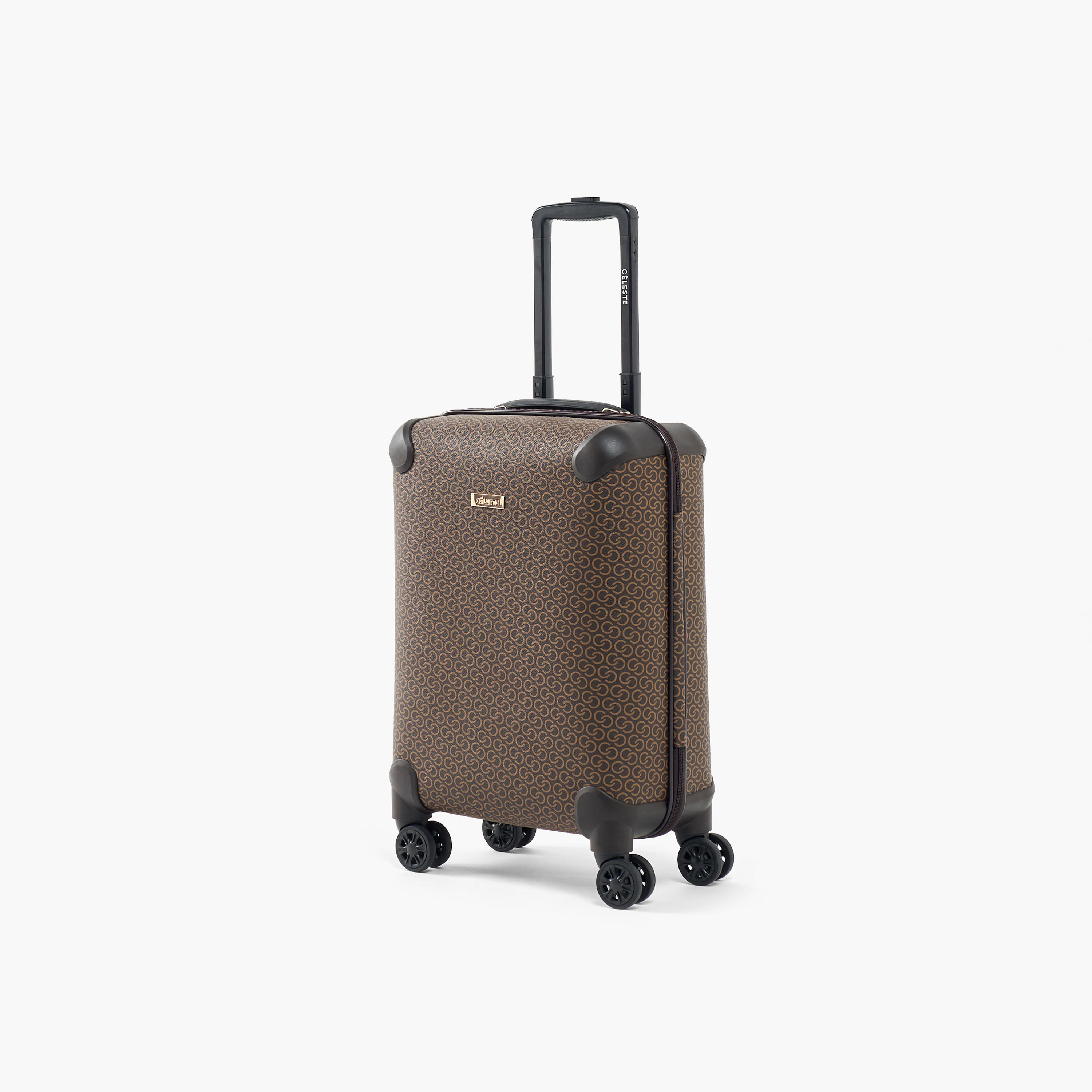 Celeste Textured Hardcase Trolley Bag with Retractable Handle-travel-luggagesandbags-luggage-image-1