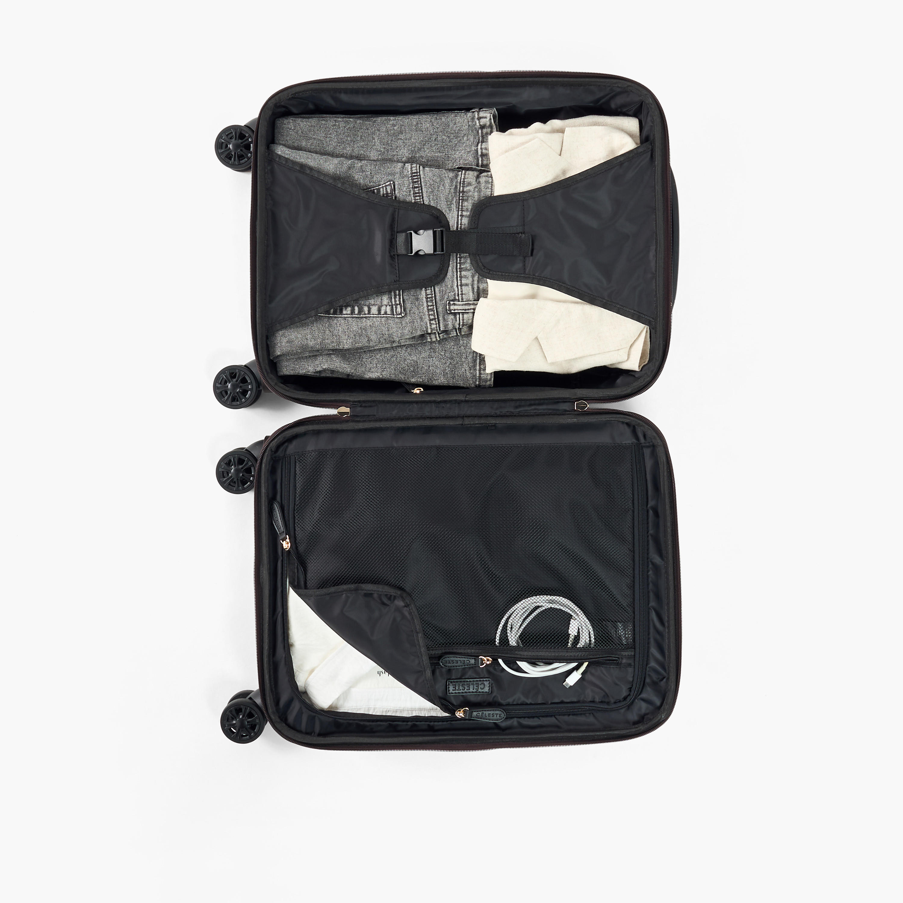 Celeste Textured Hardcase Trolley Bag with Retractable Handle-travel-luggagesandbags-luggage-image-8