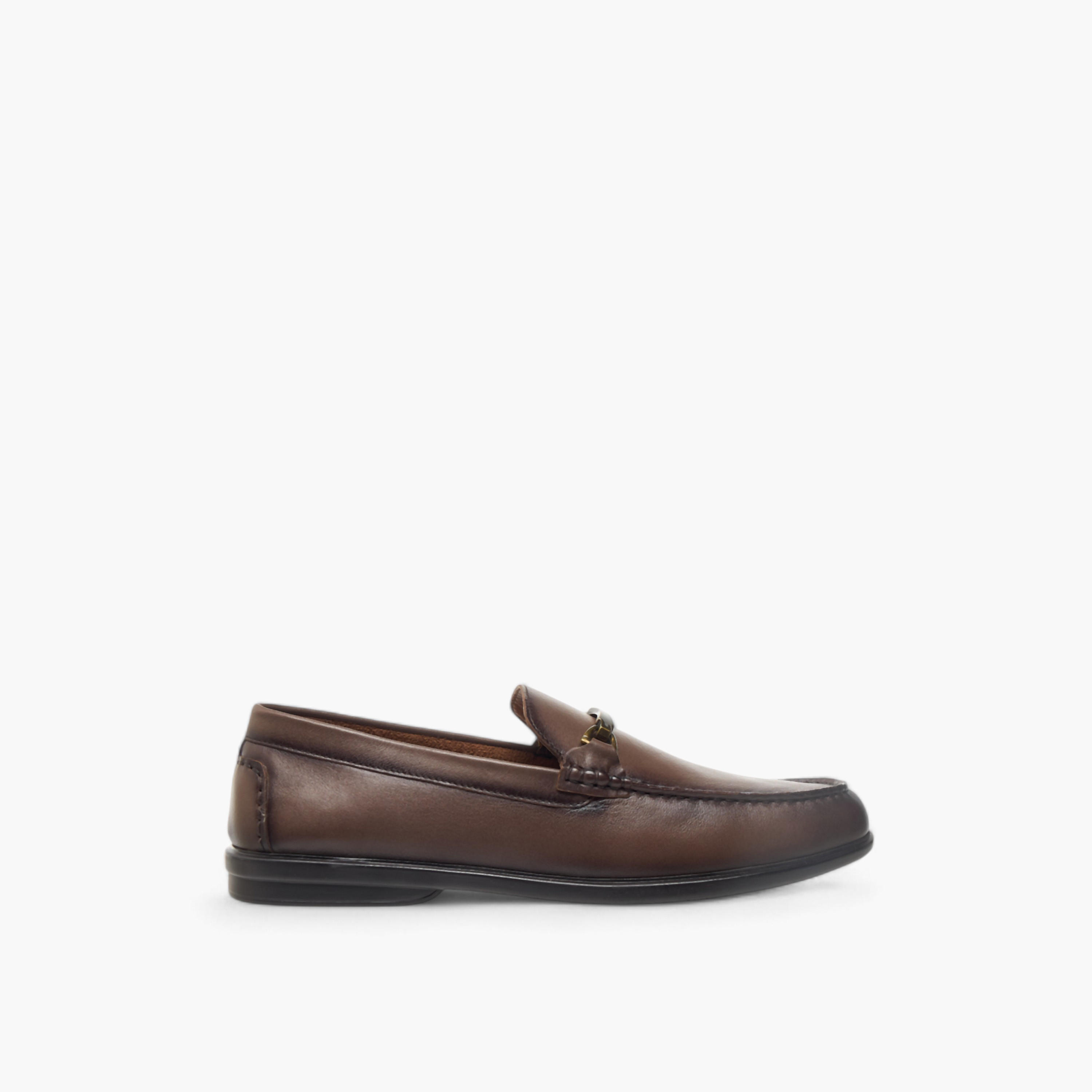 LBL by Shoexpress Solid Slip-On Loafers with Metal Accent-men-shoes-formalshoes-image-3