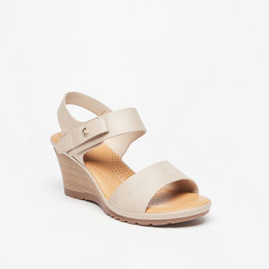 Le Confort Strappy Wedge Heel Sandals with Hook and Loop Closure-women-image-1