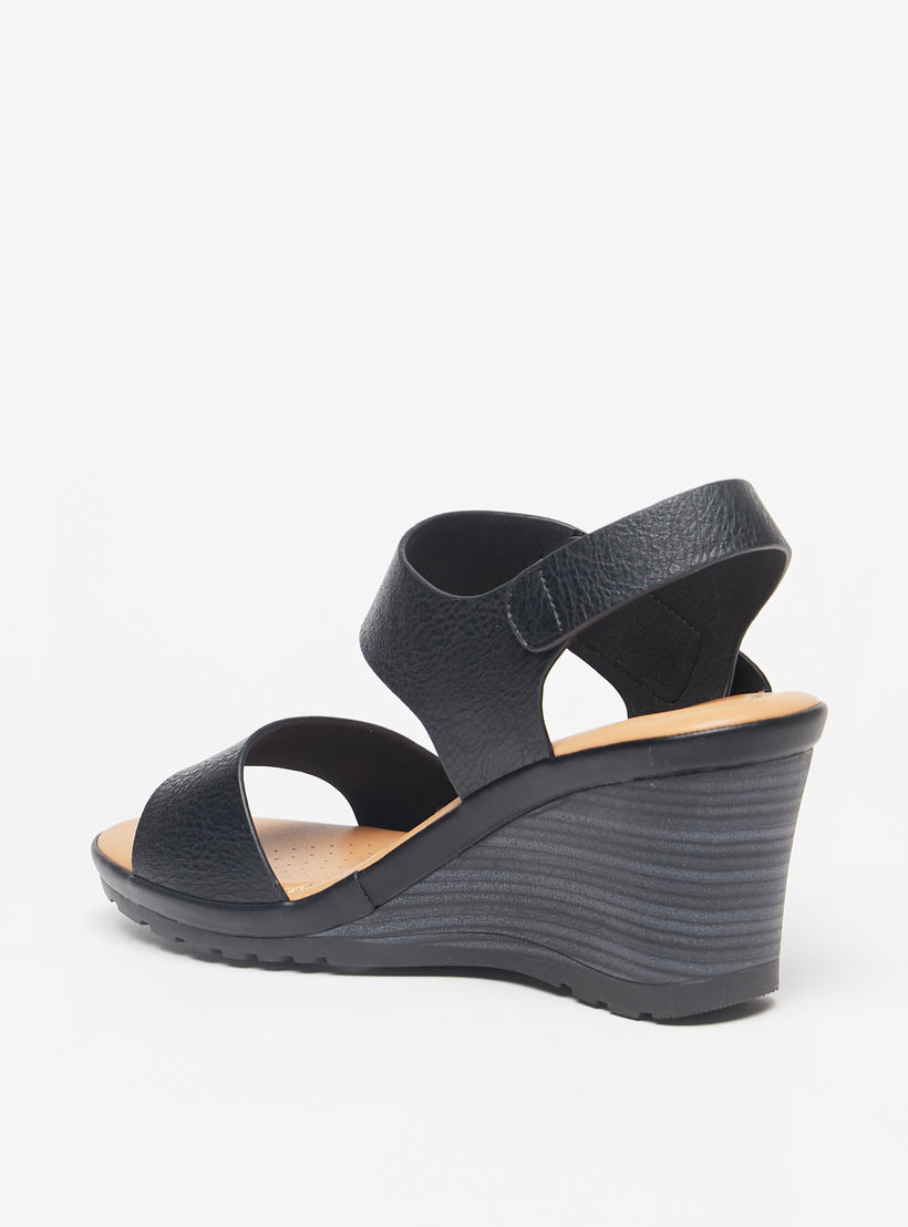 Le Confort Strappy Wedge Heel Sandals with Hook and Loop Closure-women-shoes-heels-image-2