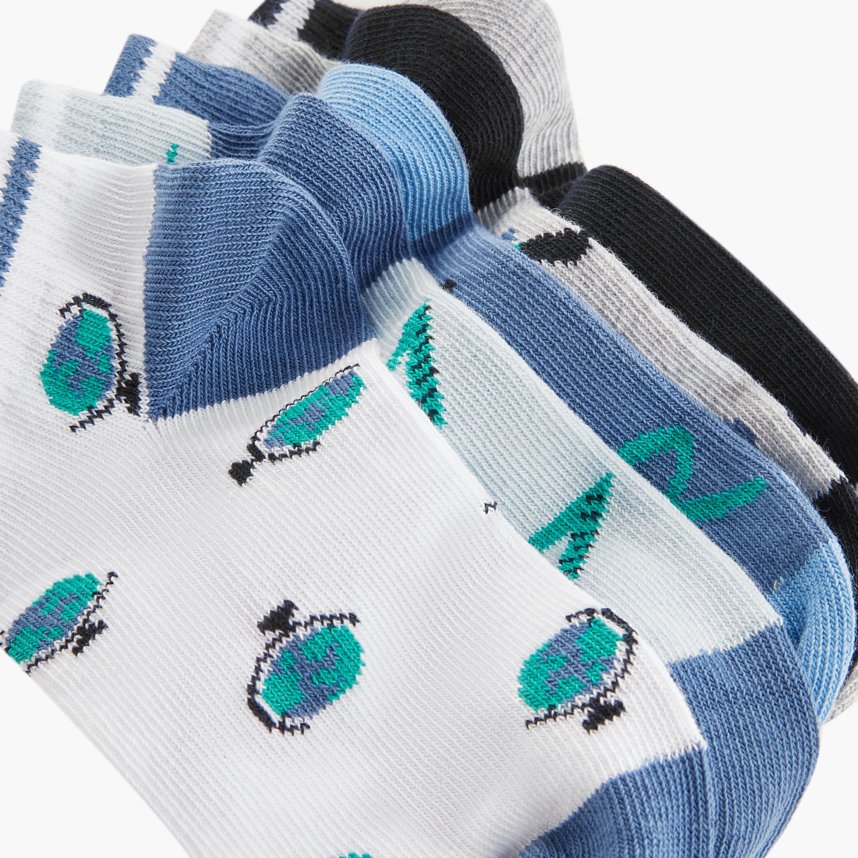طقم جوارب بطول الكاحل 5 أزواج متنوعة من جونيورز-girls-accessories-socks-image-4