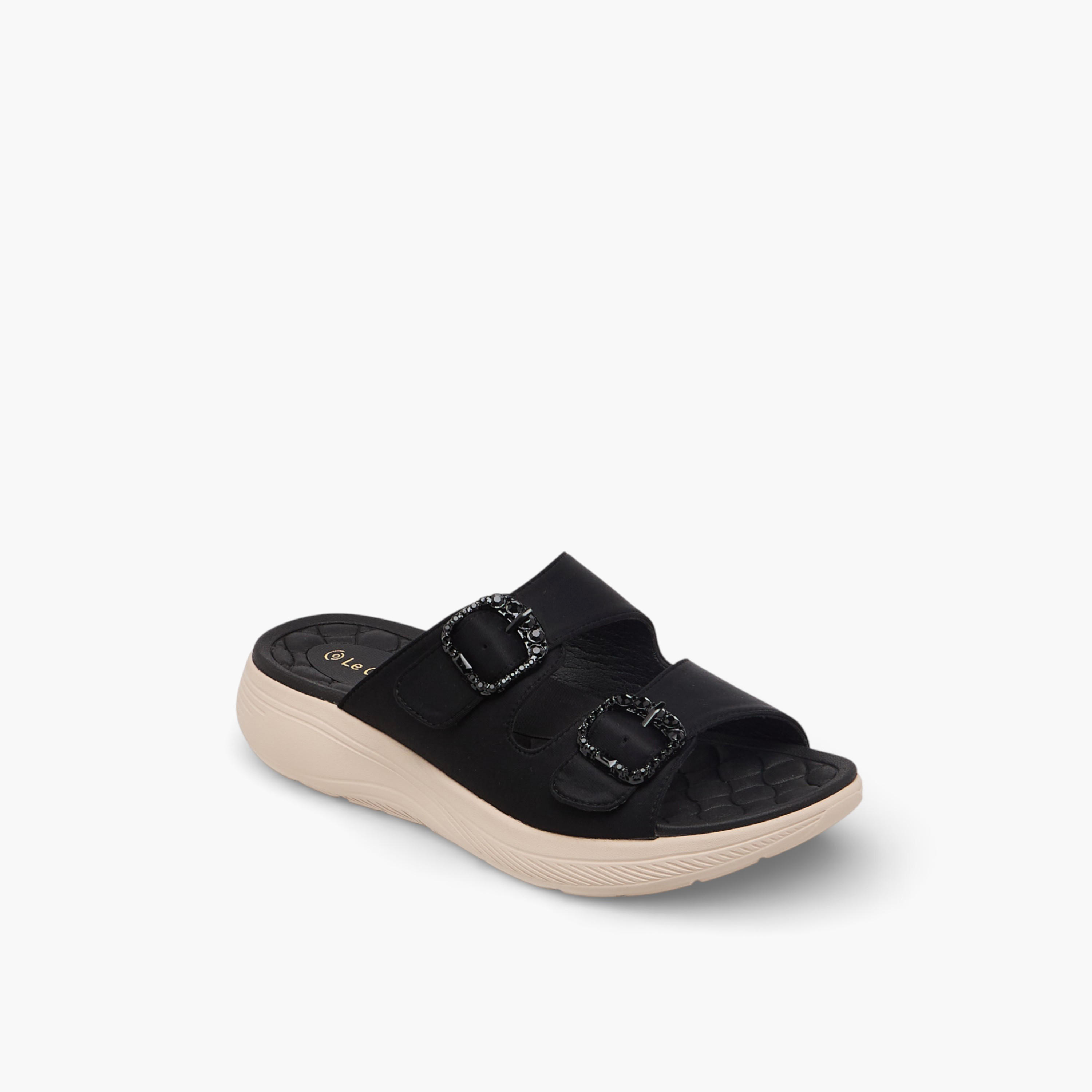 شبشب مريح مزين بإبزيم للنساء من لو كونفورت-women-shoes-sandals-heeled-image-2