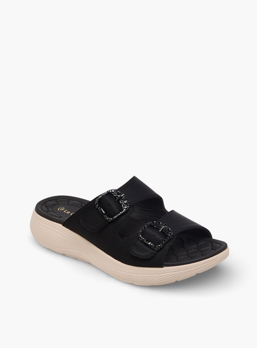 شبشب مريح مزين بإبزيم للنساء من لو كونفورت-women-shoes-sandals-heeled-image-2