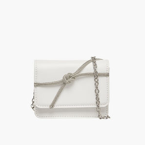 شنطة كروس بودي مزينة بحزام سلسلة وزر إغلاق من فلورا بيلا-girls-accessories-image-1