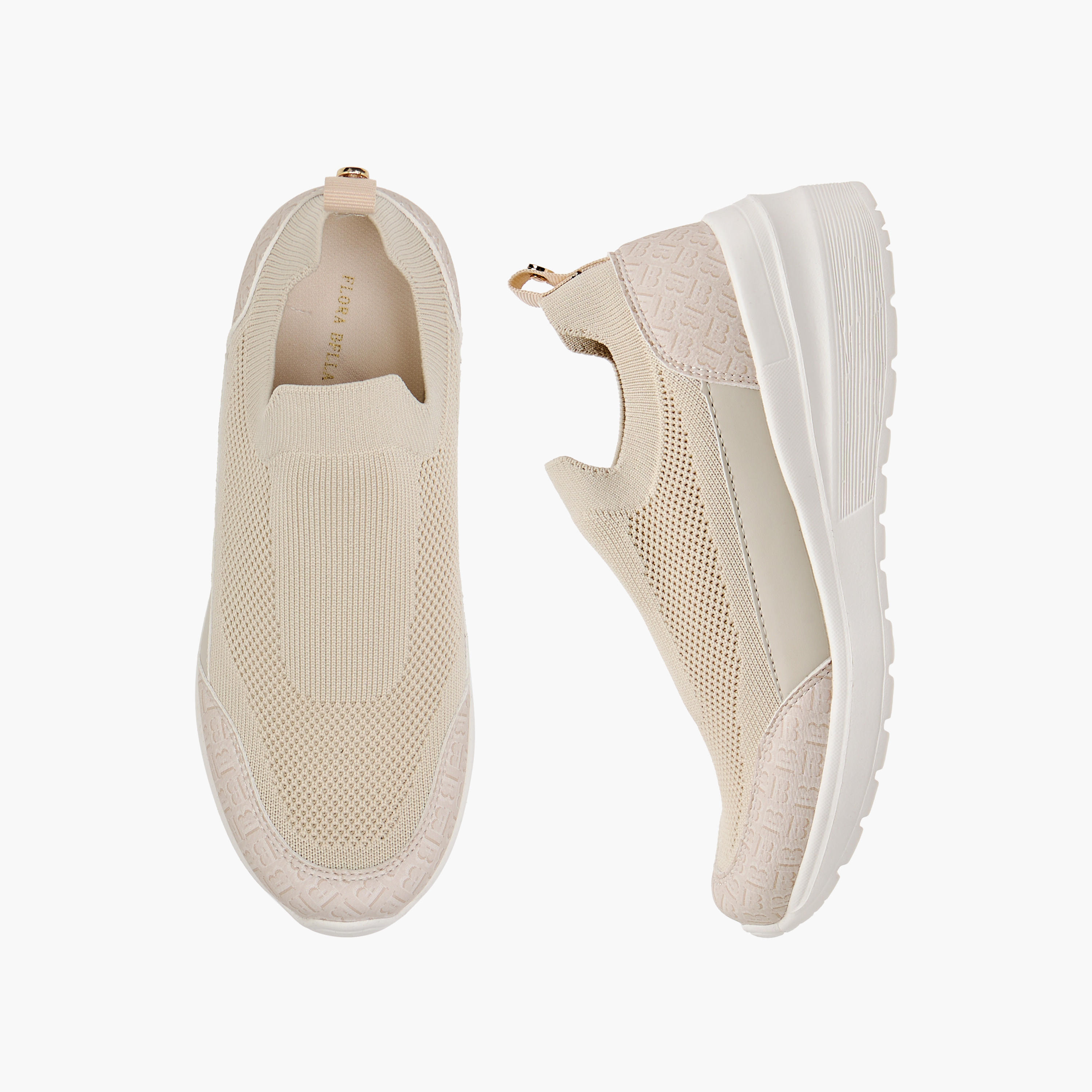 Flora Bella Textured Slip-On Sneakers with Pull Tab Detail-women-shoes-sneakers-image-1