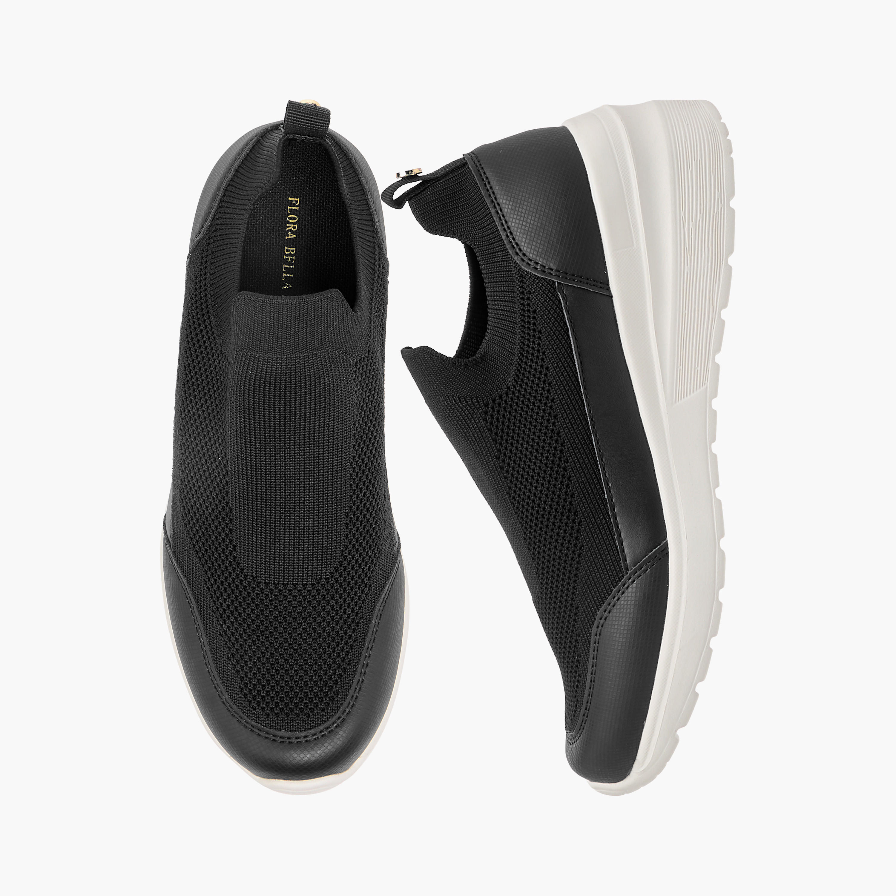 Flora Bella Textured Slip-On Sneakers with Pull Tab Detail-women-shoes-sneakers-image-1