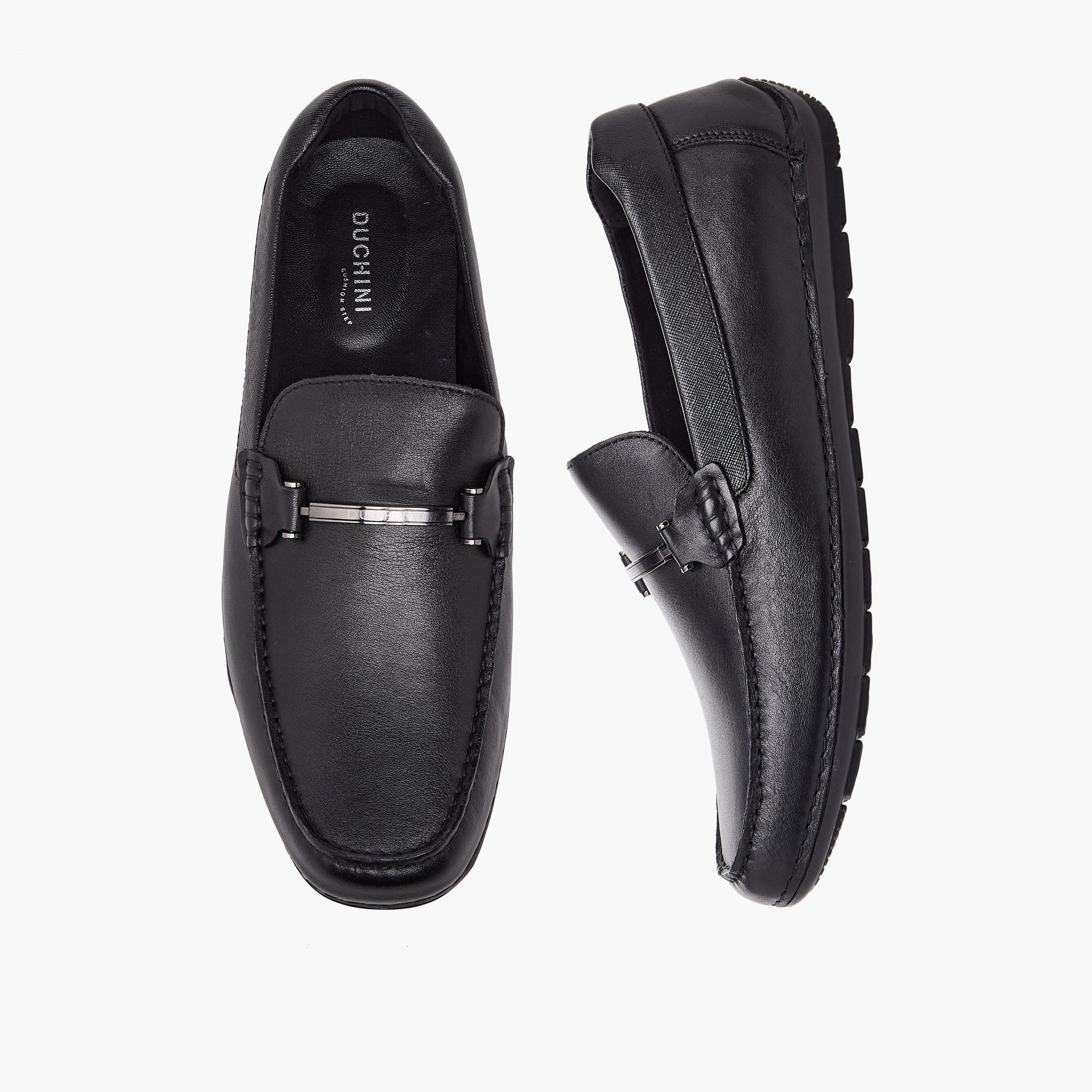 Duchini Men Horsebit Accent Leather Loafers-men-shoes-formalshoes-image-1
