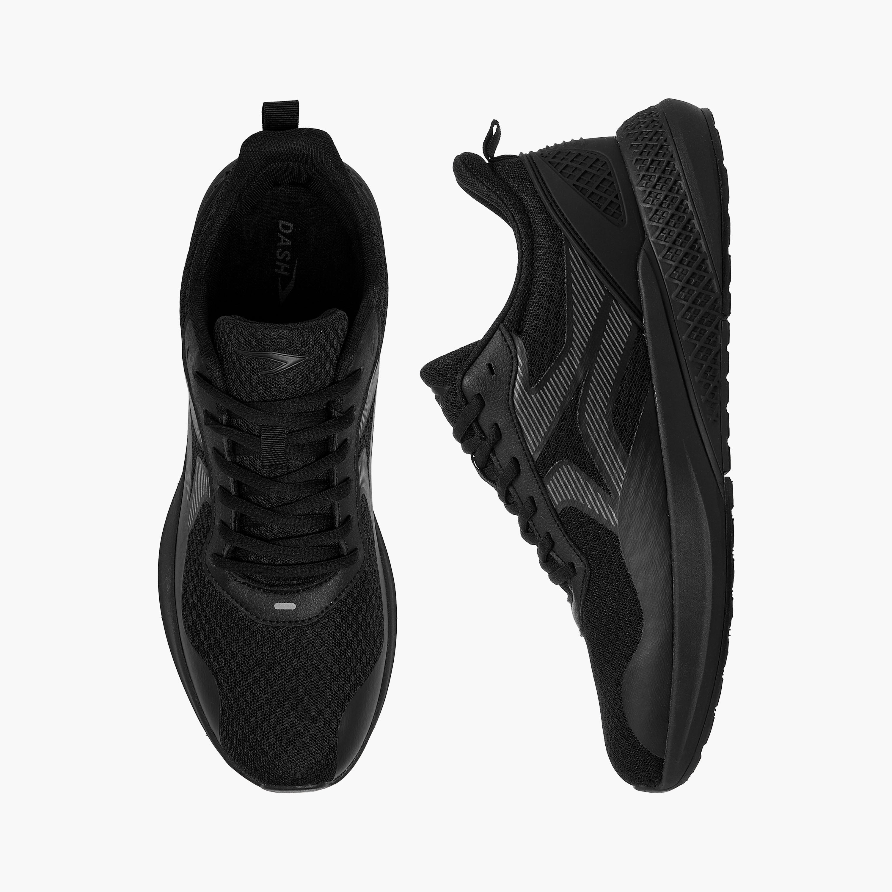 Dash Panelled Sports Shoes with Lace-Up Closure-sports-men-shoes-image-1