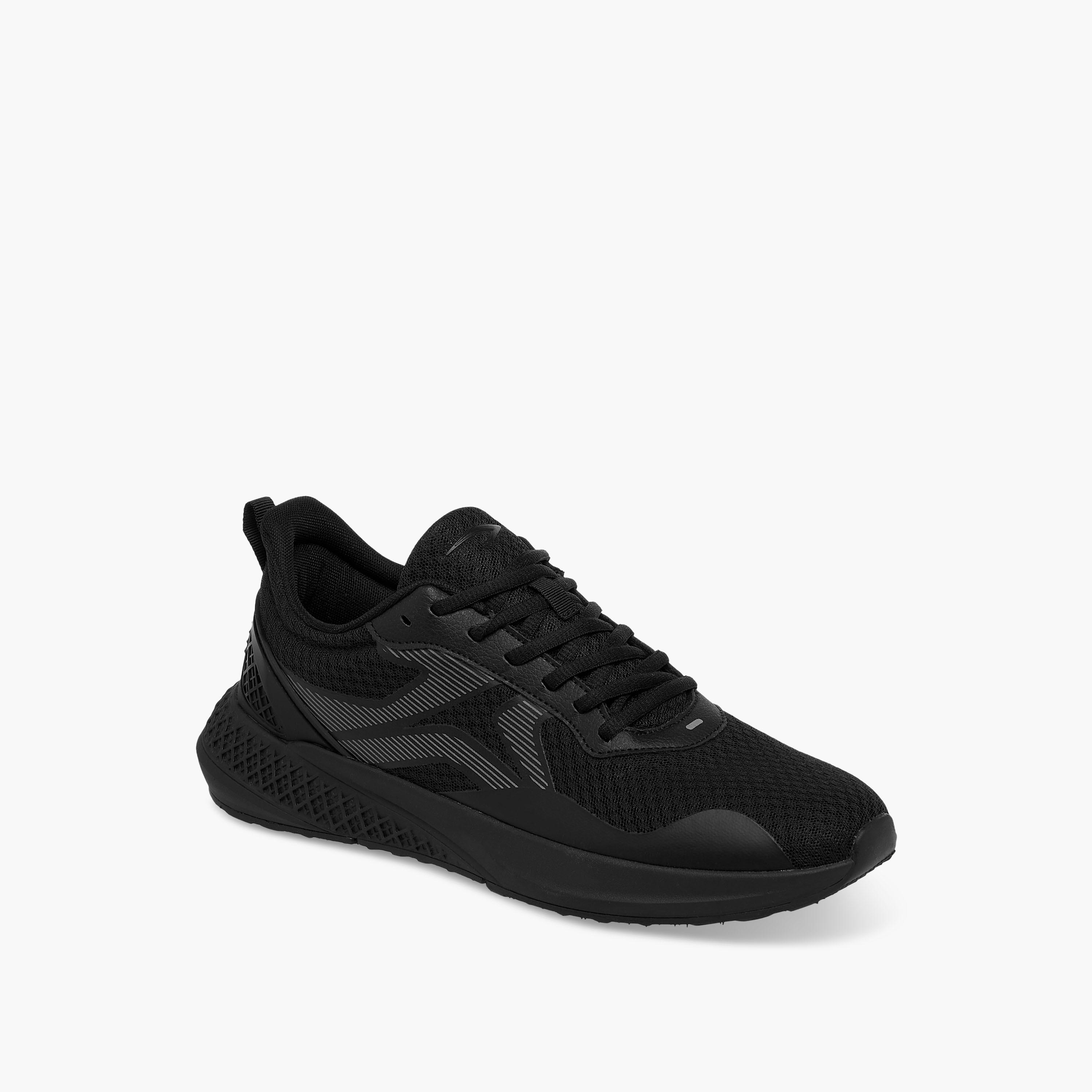 Dash Panelled Sports Shoes with Lace-Up Closure-sports-men-shoes-image-4