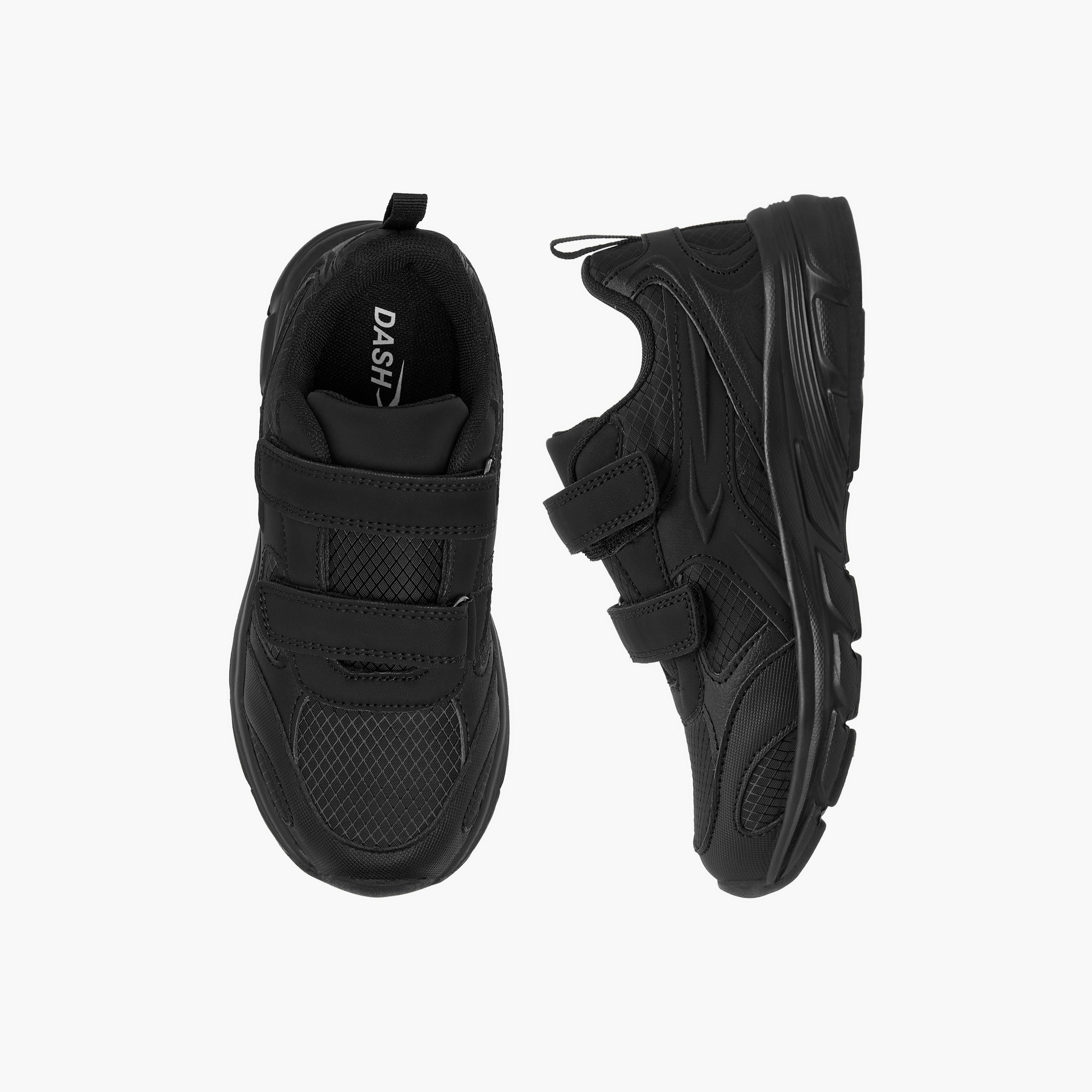 Dash Panelled School Shoes with Hook and Loop Closure-boys-shoes-schoolshoes-image-1