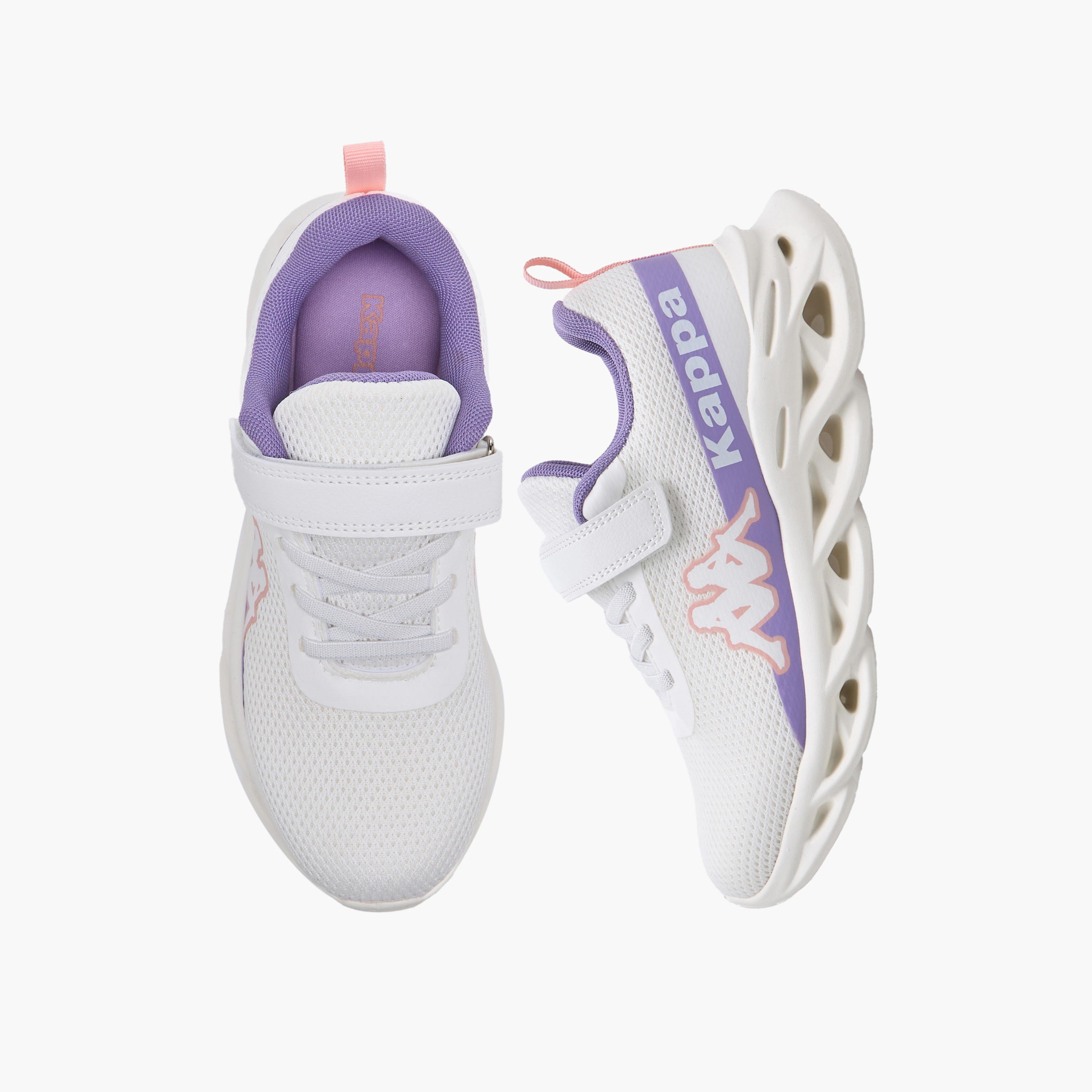حذاء رياضي بطبعات شعار وشريط إغلاق لاصق للبنات من كابا-girls-shoes-sports-image-1