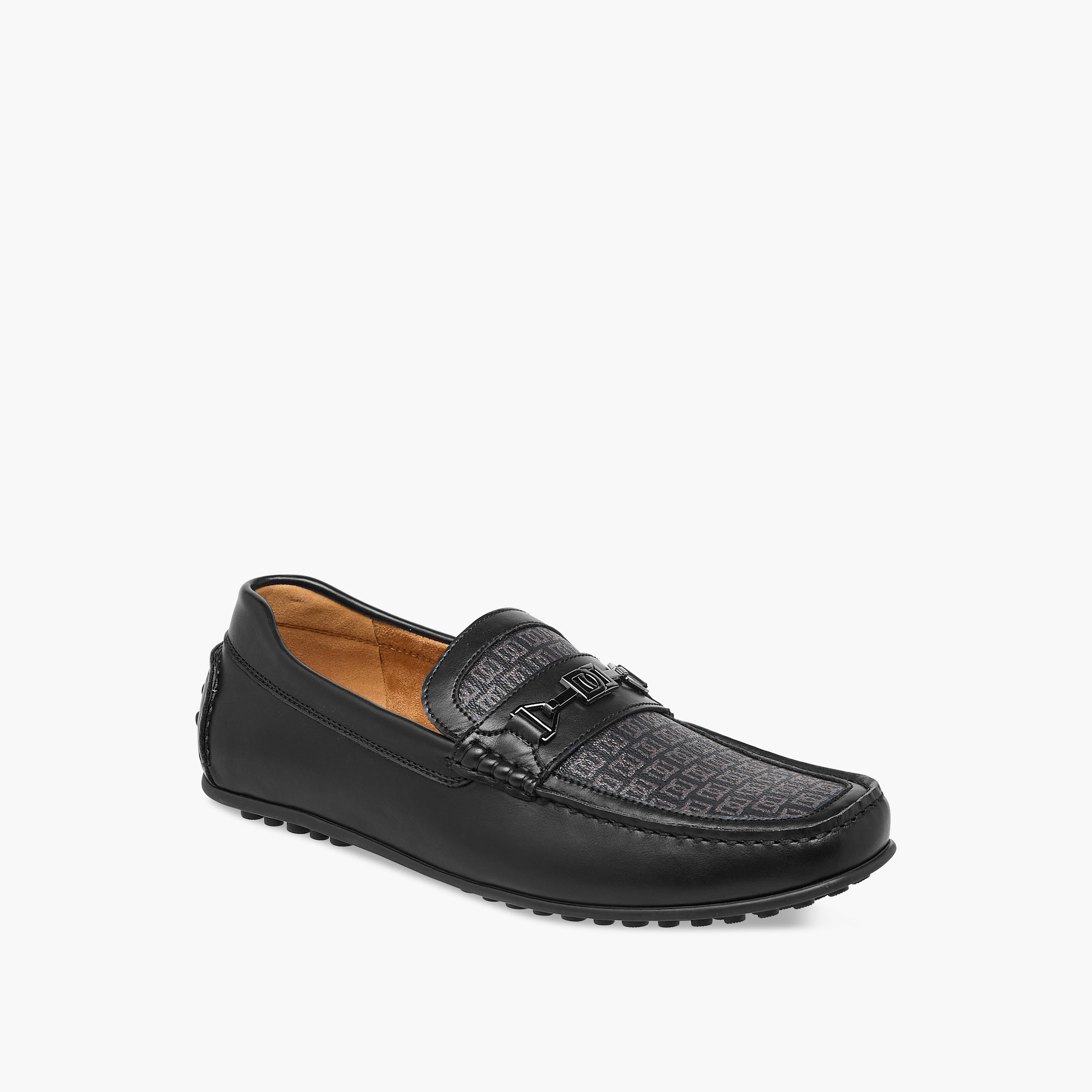 Duchini Men's Monogram Print Slip-On Moccasins-men-shoes-formalshoes-image-3