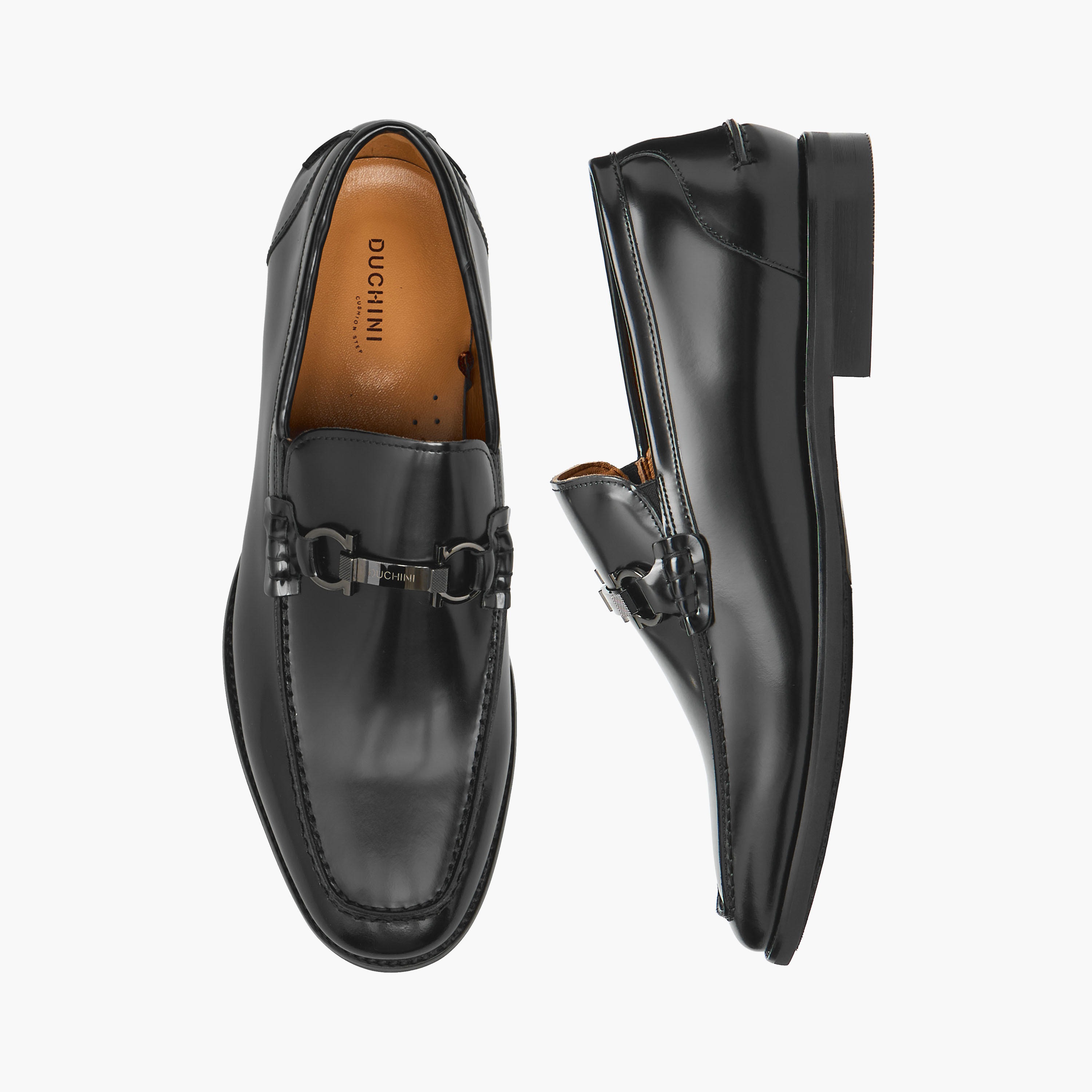 Duchini Men Leather Metallic Accent Loafers-men-shoes-formalshoes-image-1