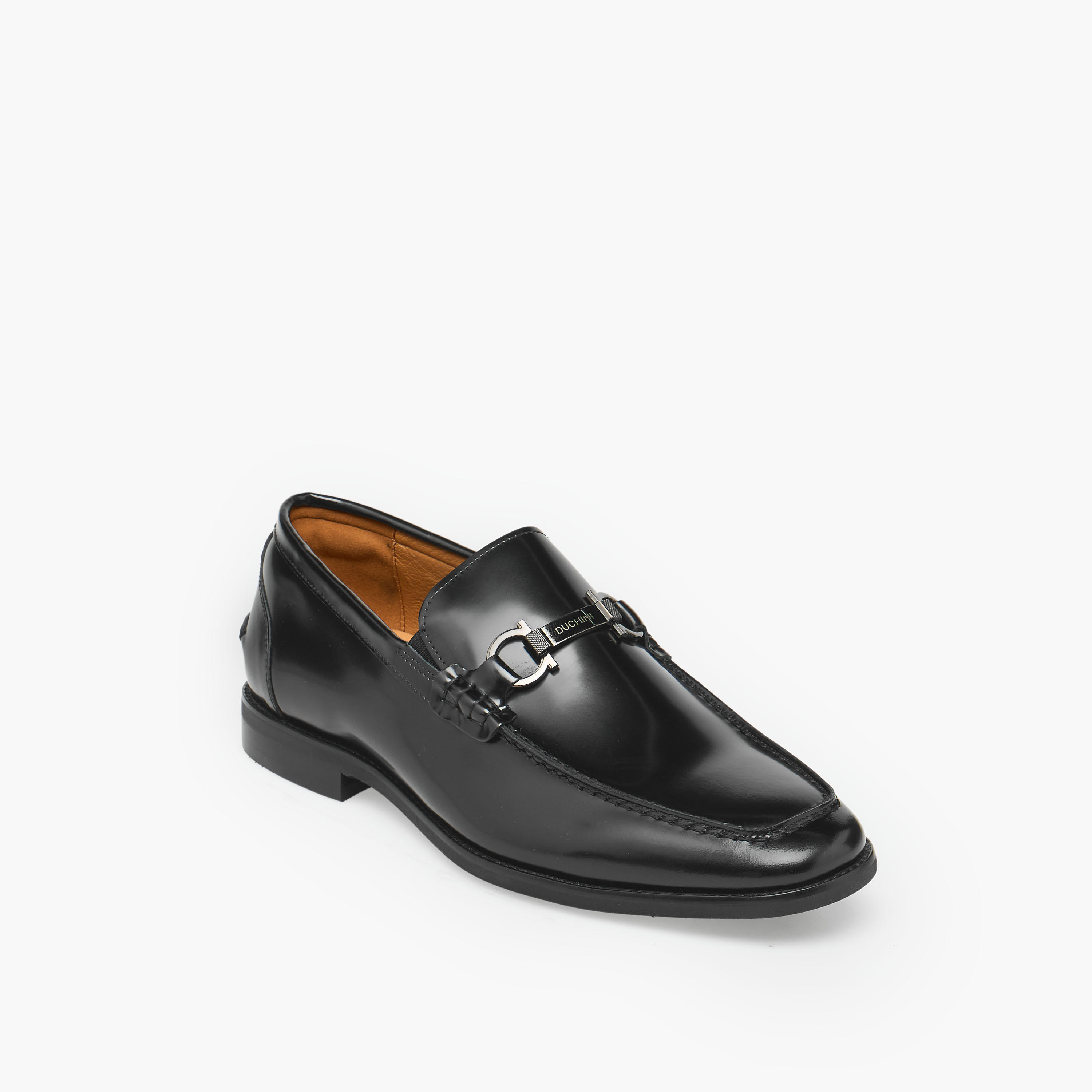 Duchini Men Leather Metallic Accent Loafers-men-shoes-formalshoes-image-2