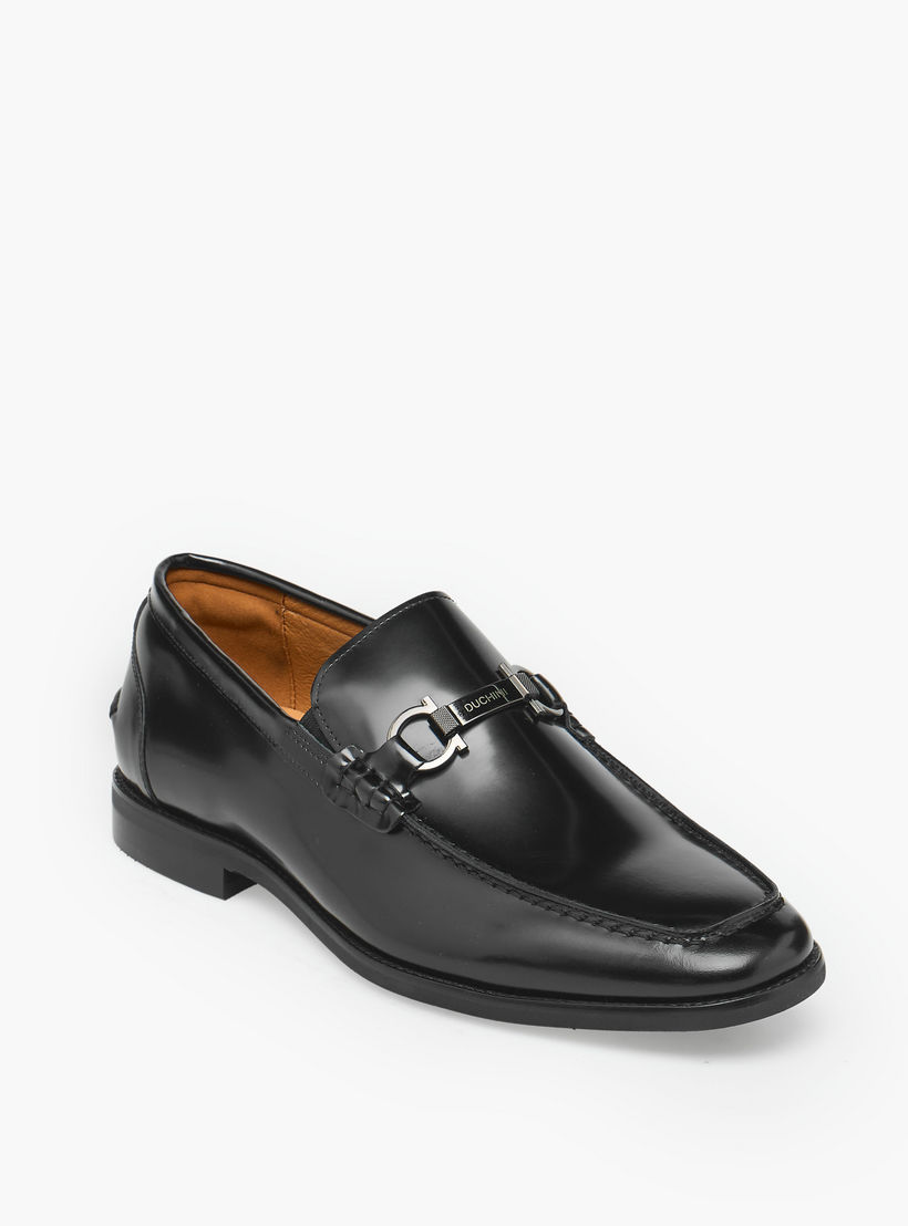 Duchini Men Leather Metallic Accent Loafers-men-shoes-formalshoes-image-2