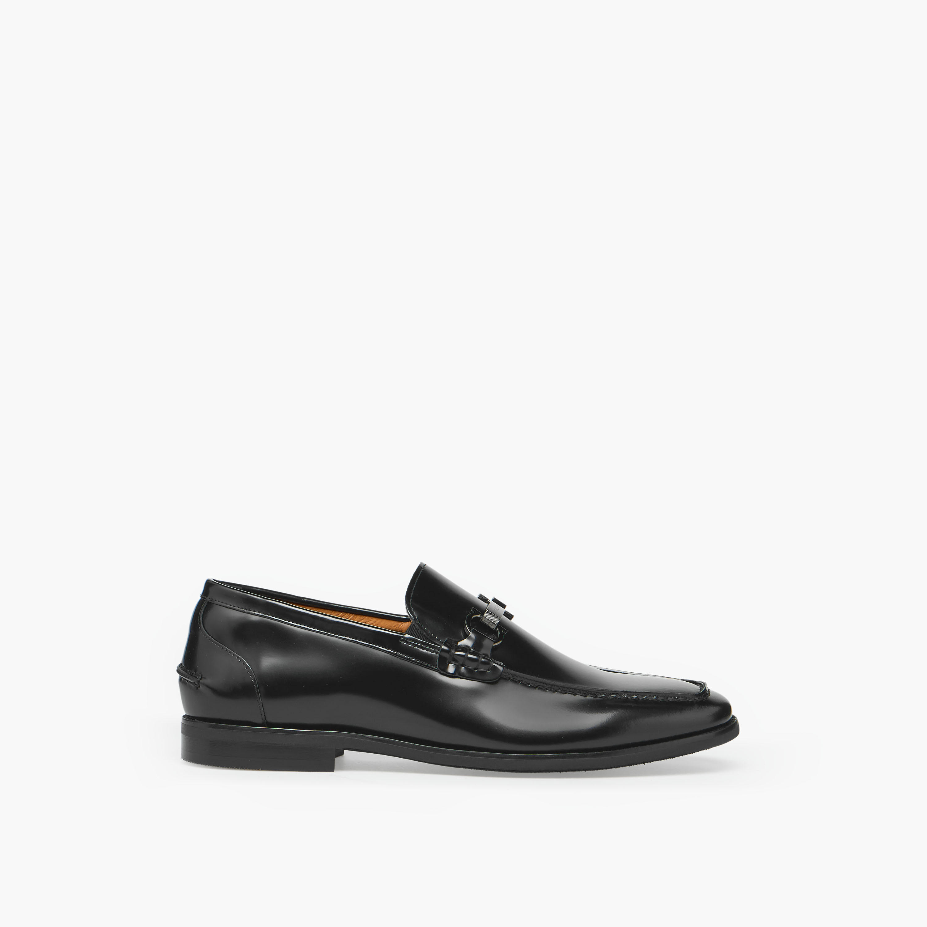 Duchini Men Leather Metallic Accent Loafers-men-shoes-formalshoes-image-3