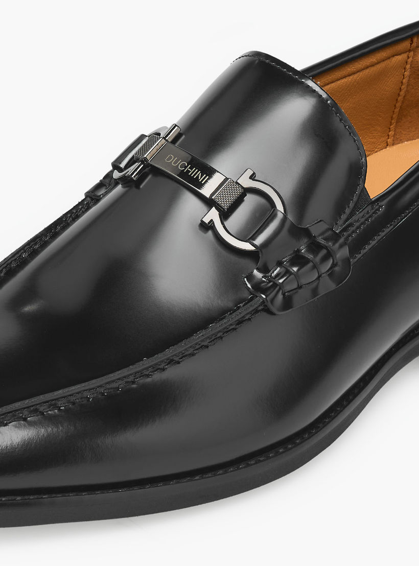 Duchini Men Leather Metallic Accent Loafers-men-shoes-formalshoes-image-7