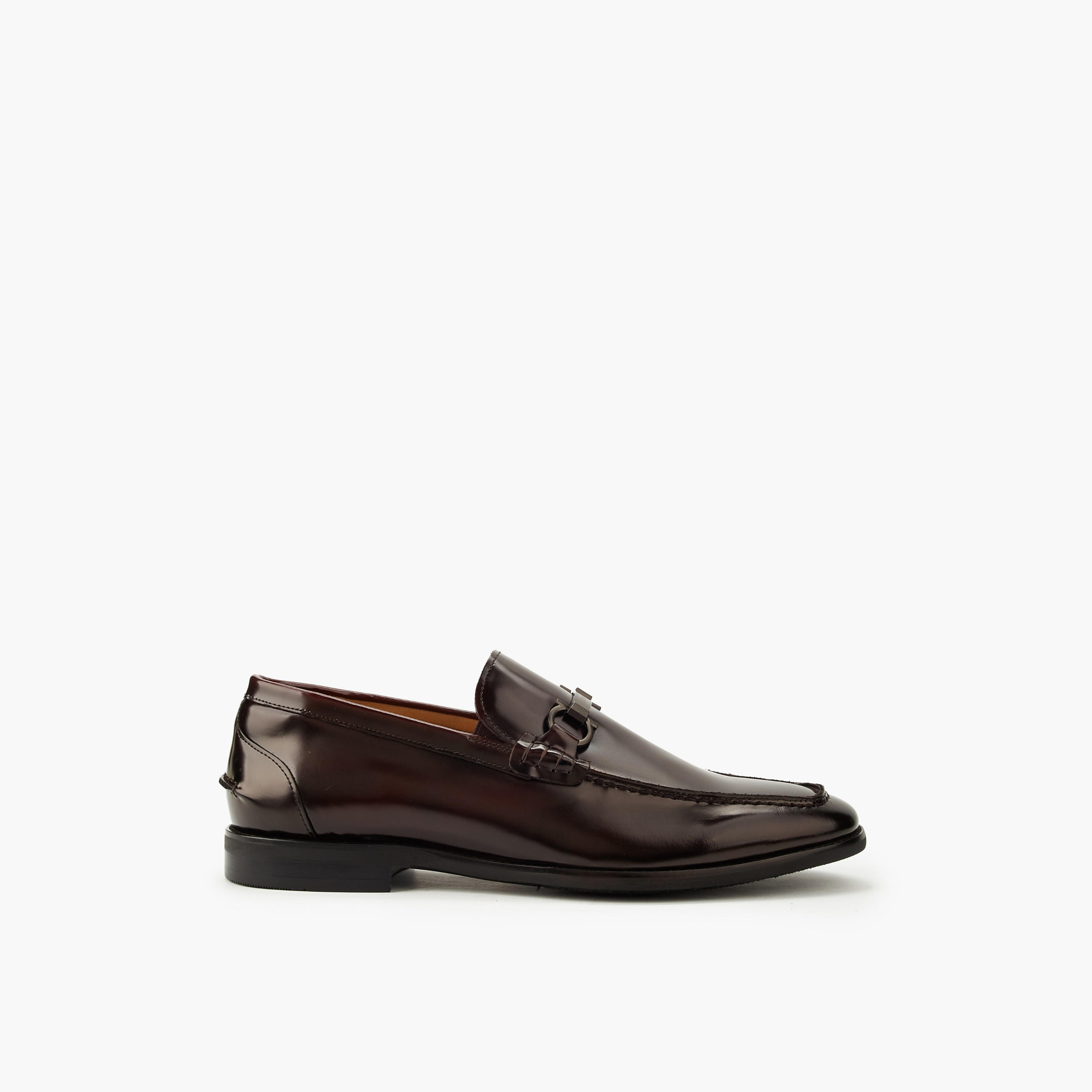 Duchini Men Leather Metallic Accent Loafers-men-shoes-formalshoes-image-3