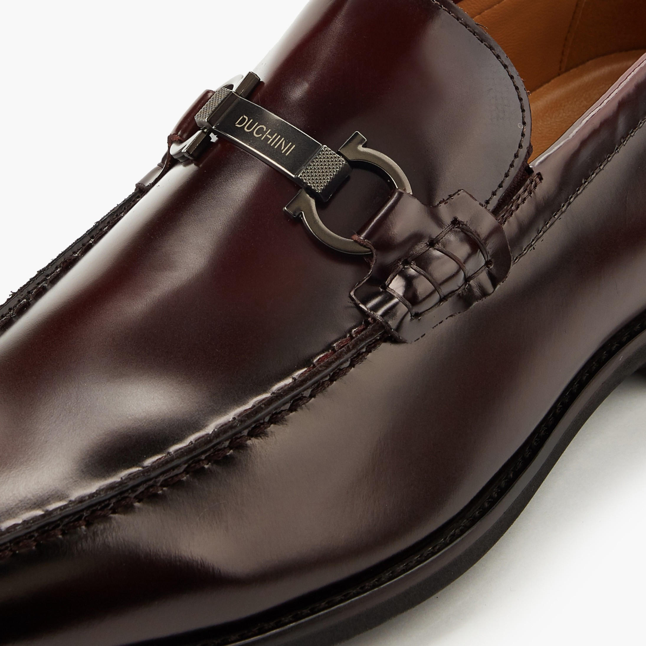 Duchini Men Leather Metallic Accent Loafers-men-shoes-formalshoes-image-4