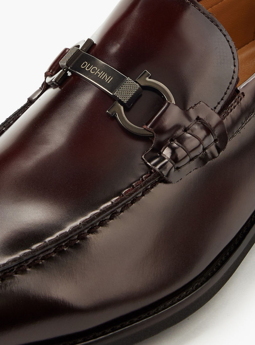Duchini Men Leather Metallic Accent Loafers-men-shoes-formalshoes-image-4