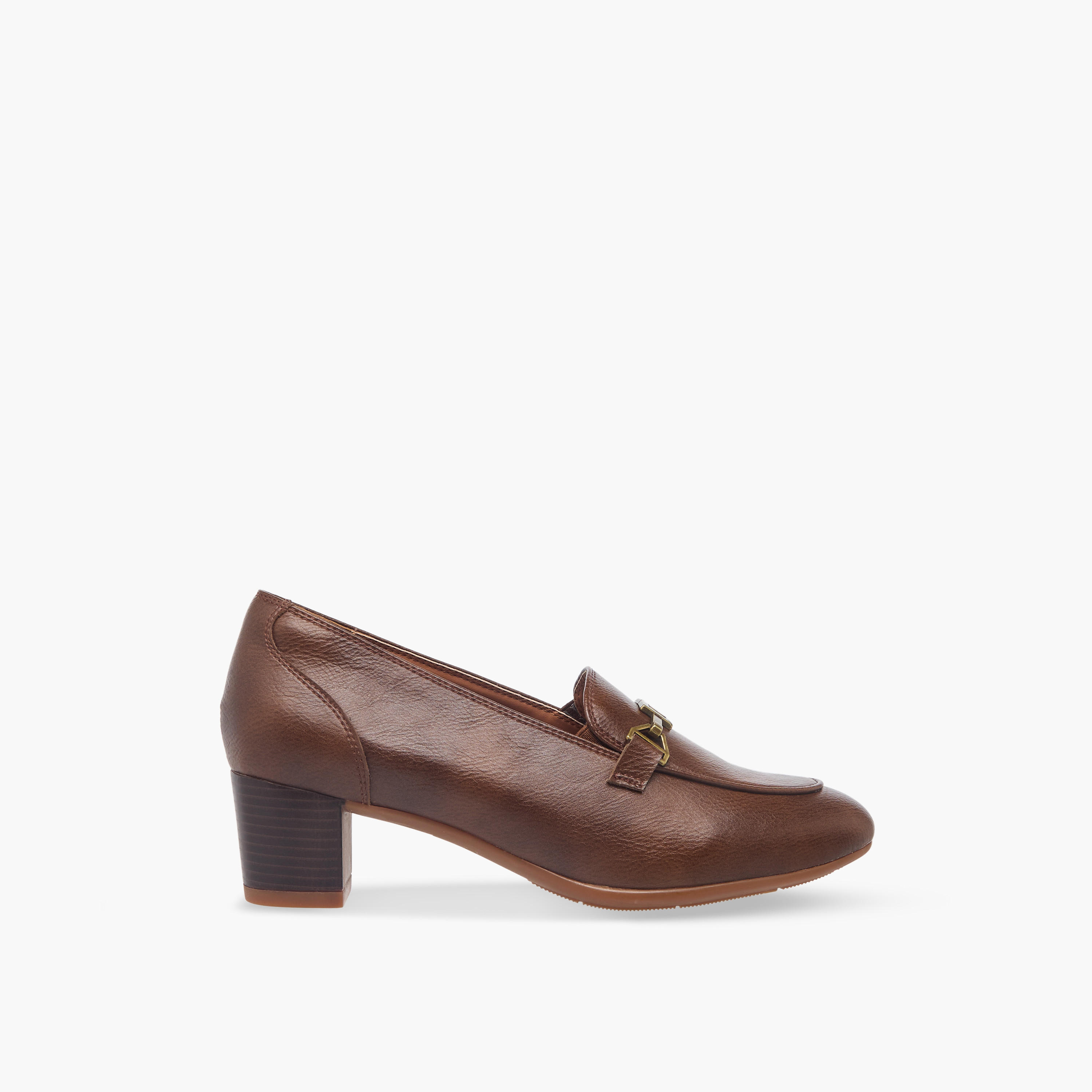 Duchini Women Metal Accent Block Heel Loafers-women-shoes-flats-loafers-image-3