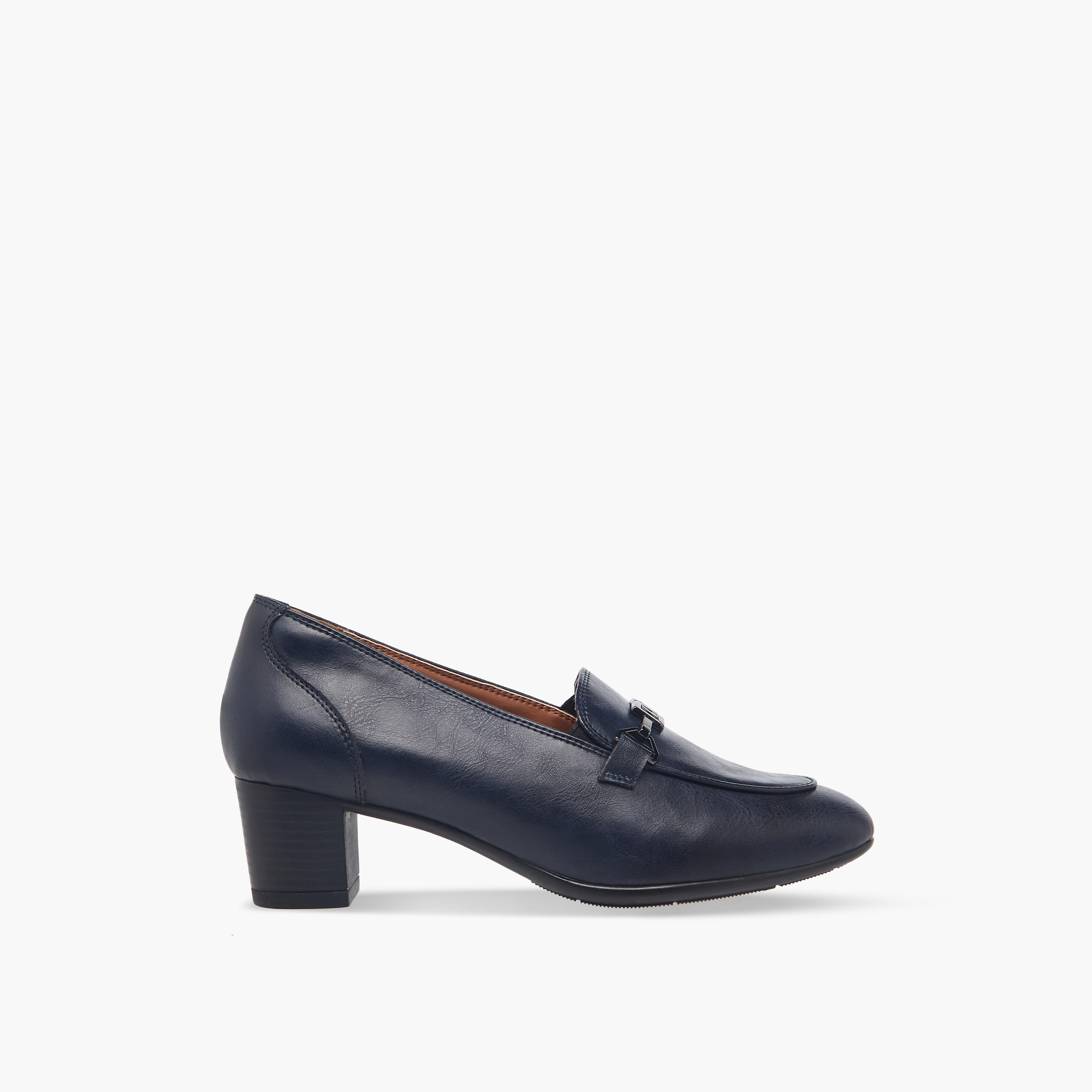 Duchini Women Metal Accent Block Heel Loafers-women-shoes-flats-loafers-image-3
