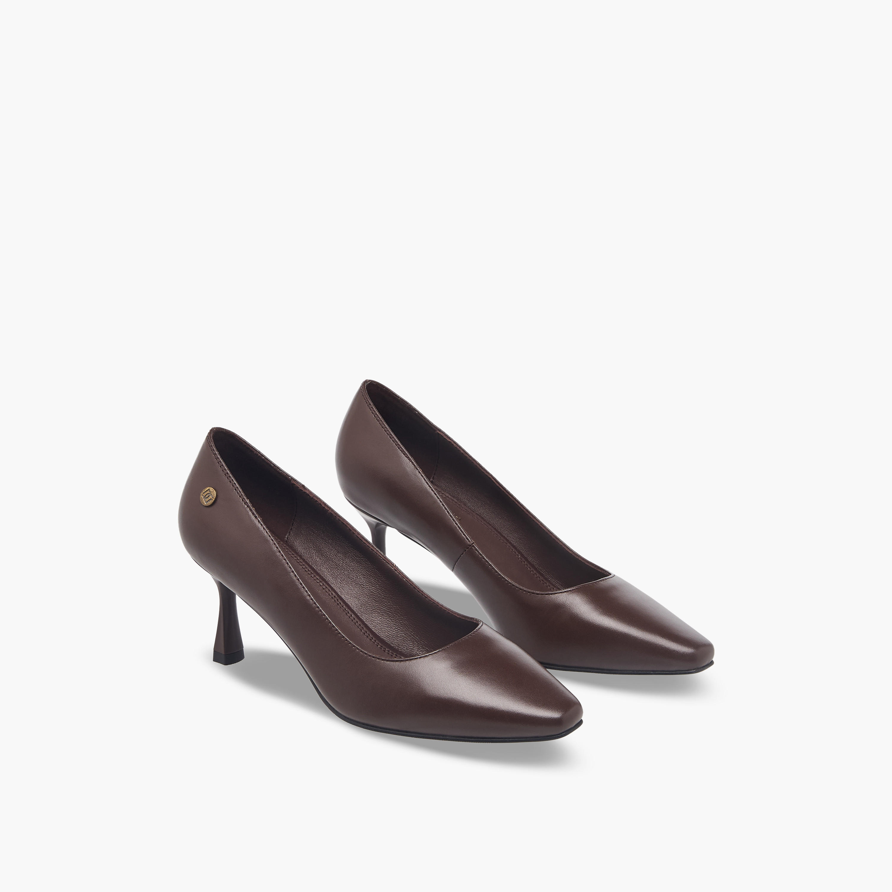 Duchini Women Flared Heel Leather Pumps-women-shoes-sandals-heeled-image-1