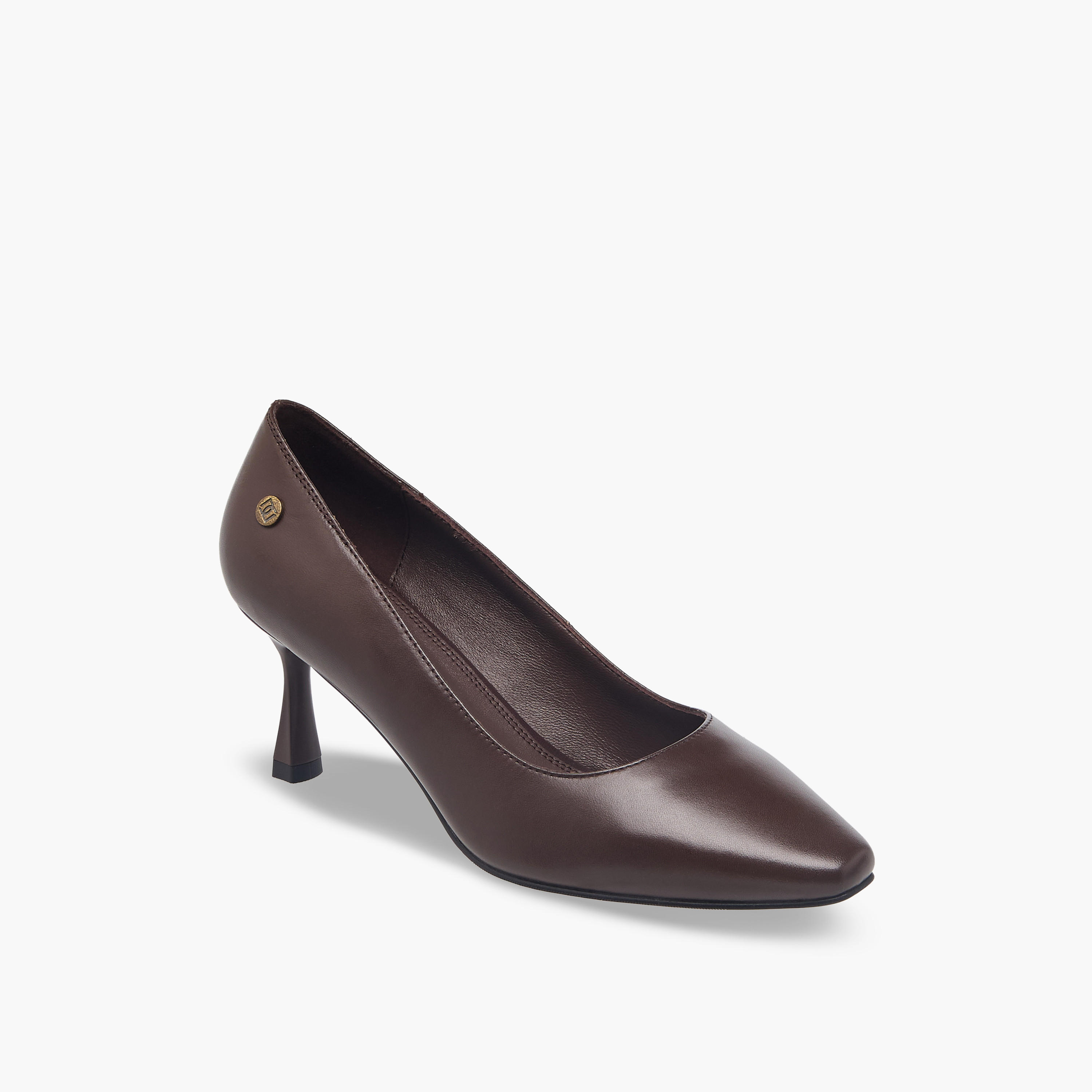 Duchini Women Flared Heel Leather Pumps-women-shoes-sandals-heeled-image-2