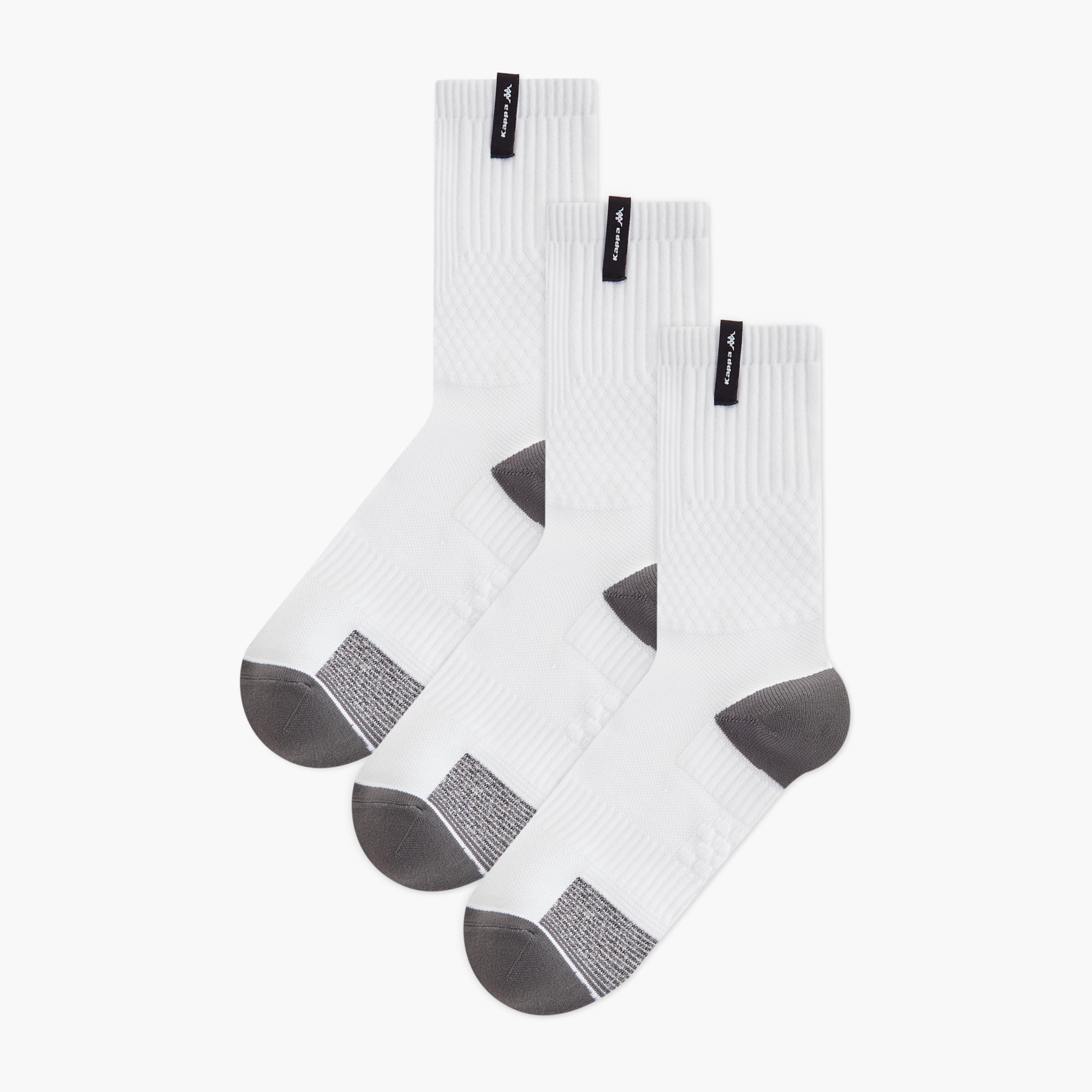 طقم جوارب غير وبرية بارزة الملمس 3 أزواج بطول ربلة الساق من كابا-men-socks-image-1