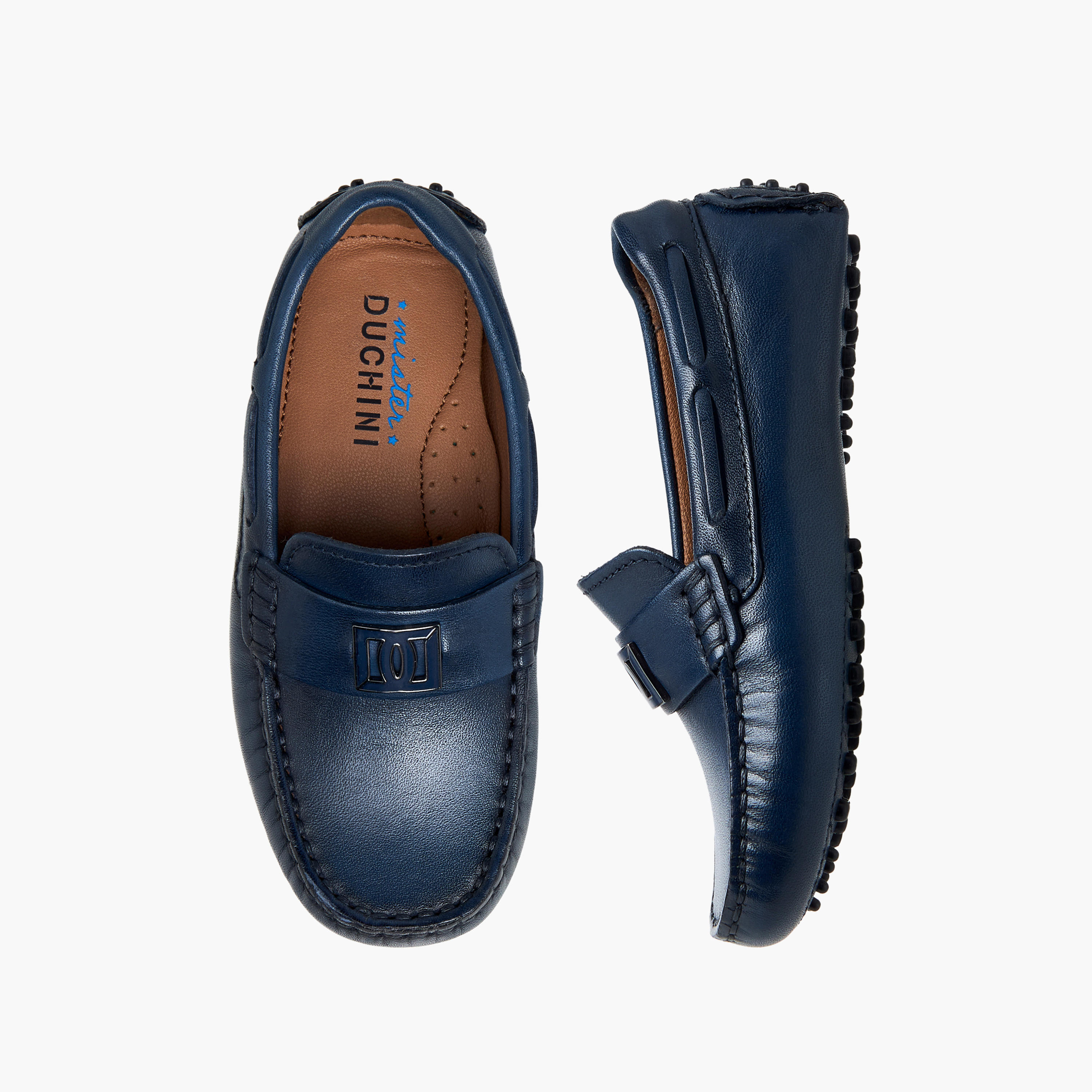 حذاء موكاسين جلد سهل الارتداء للأولاد من مستر دوتشيني-boys-shoes-loafers-image-1