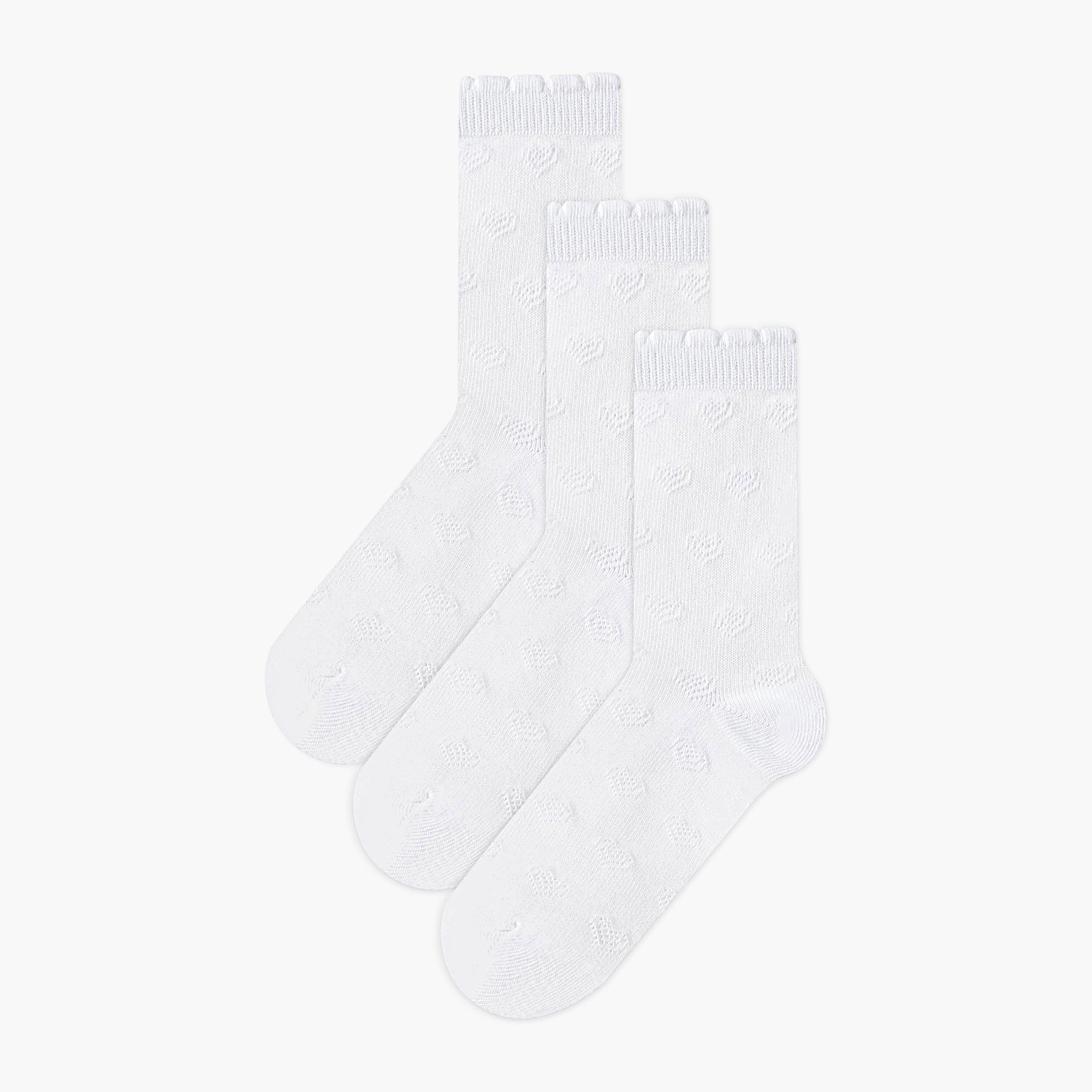 طقم جوارب بطول منتصف الساق 3 أزواج للبنات من جونيورز-girls-accessories-socks-image-1