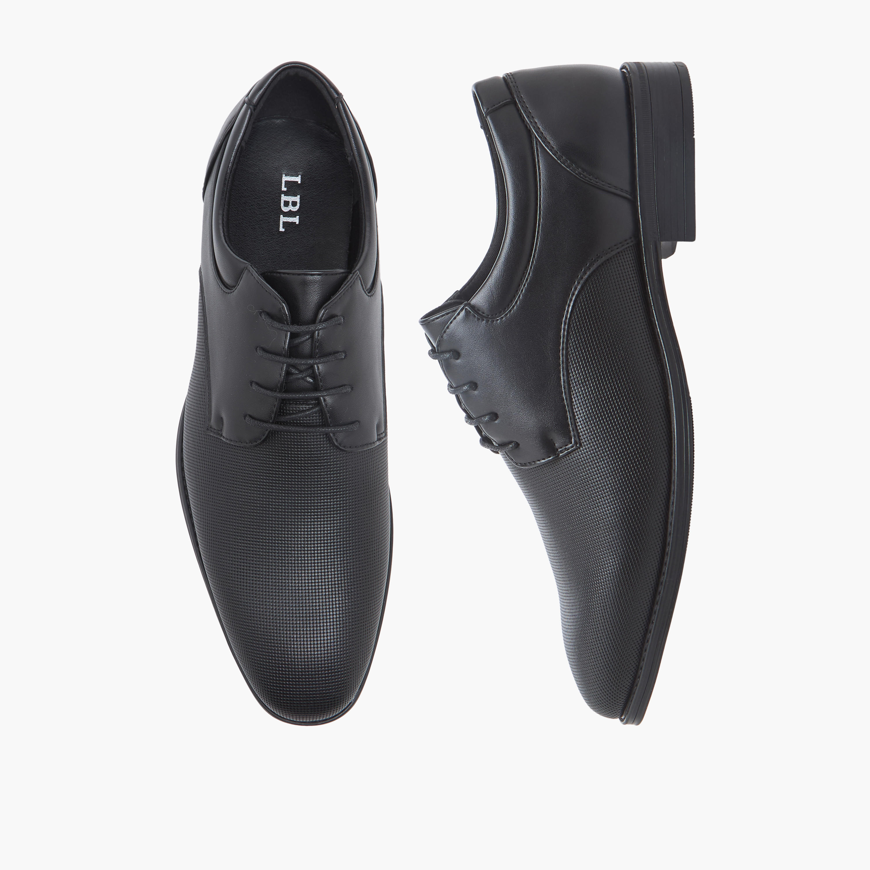 LBL by Shoexpress Men Textured Lace-Up Derby Shoes-men-shoes-formalshoes-image-1