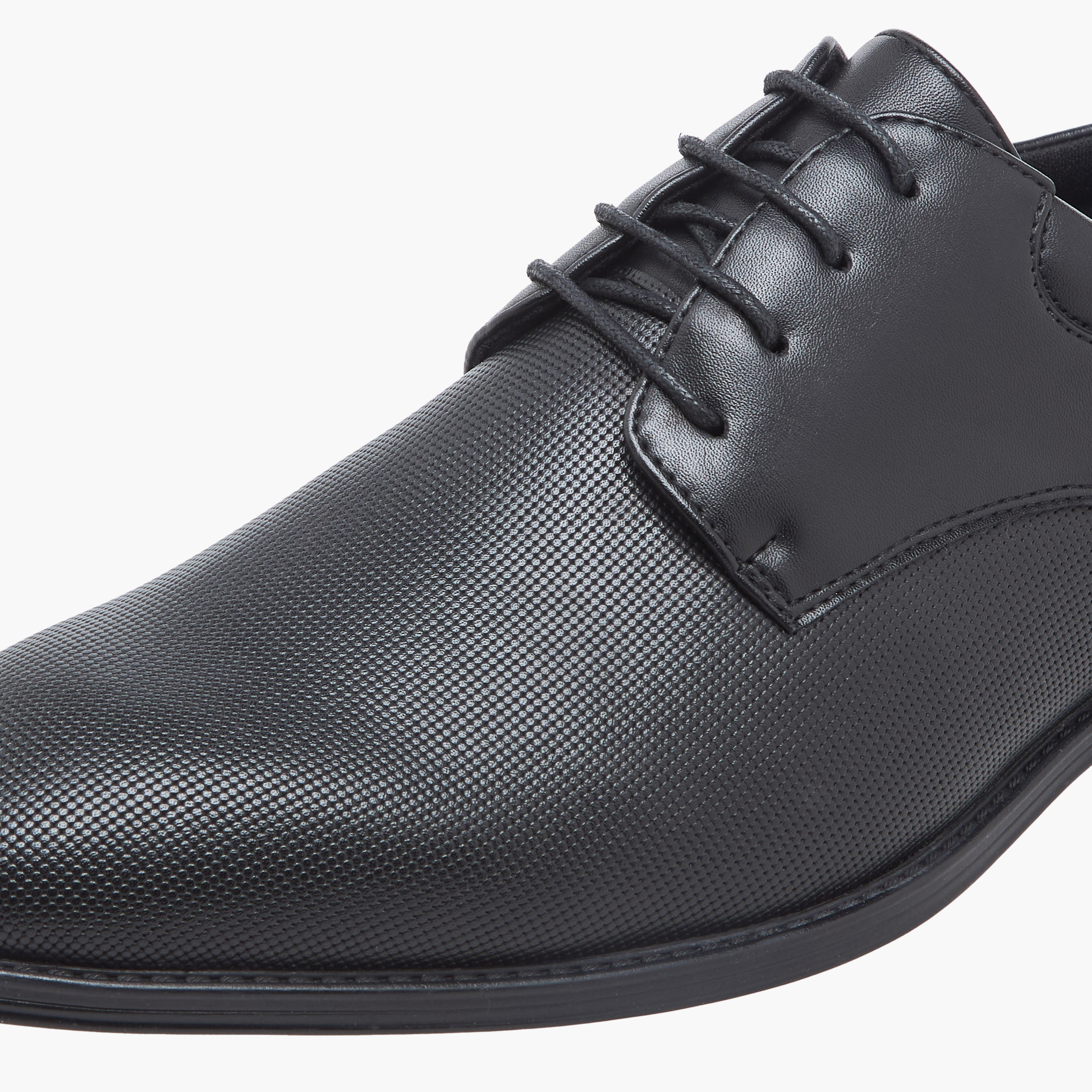 LBL by Shoexpress Men Textured Lace-Up Derby Shoes-men-shoes-formalshoes-image-4