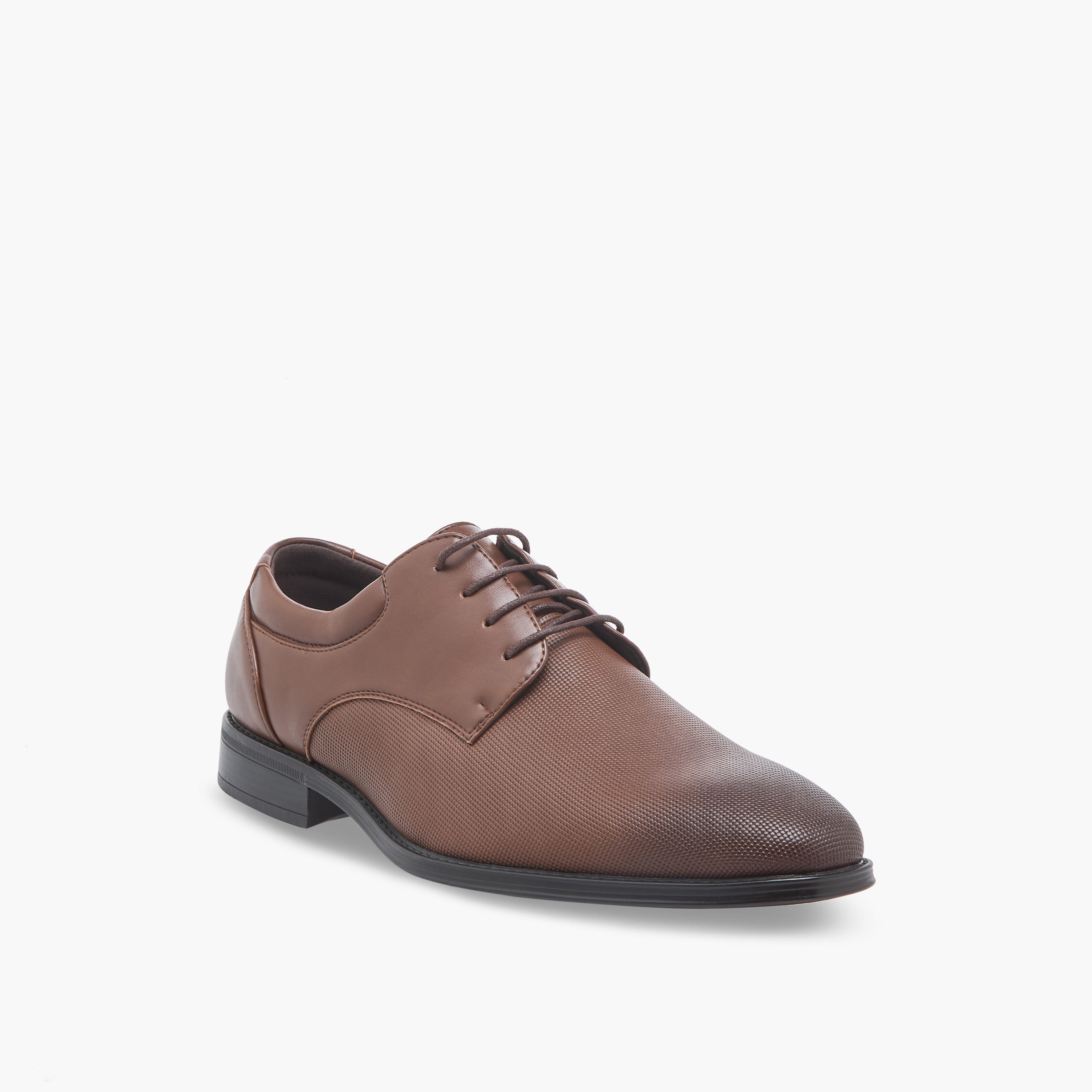 LBL by Shoexpress Men Textured Lace-Up Derby Shoes-men-shoes-formalshoes-image-2