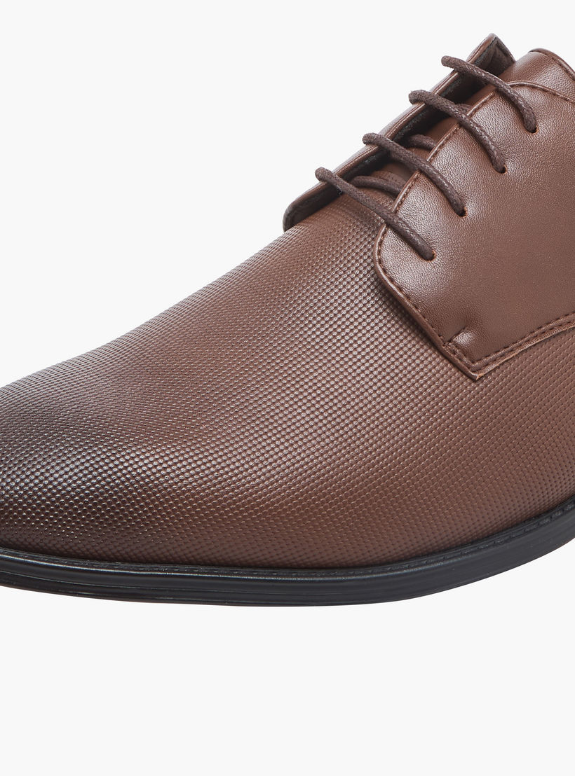LBL by Shoexpress Men Textured Lace-Up Derby Shoes-men-shoes-formalshoes-image-4