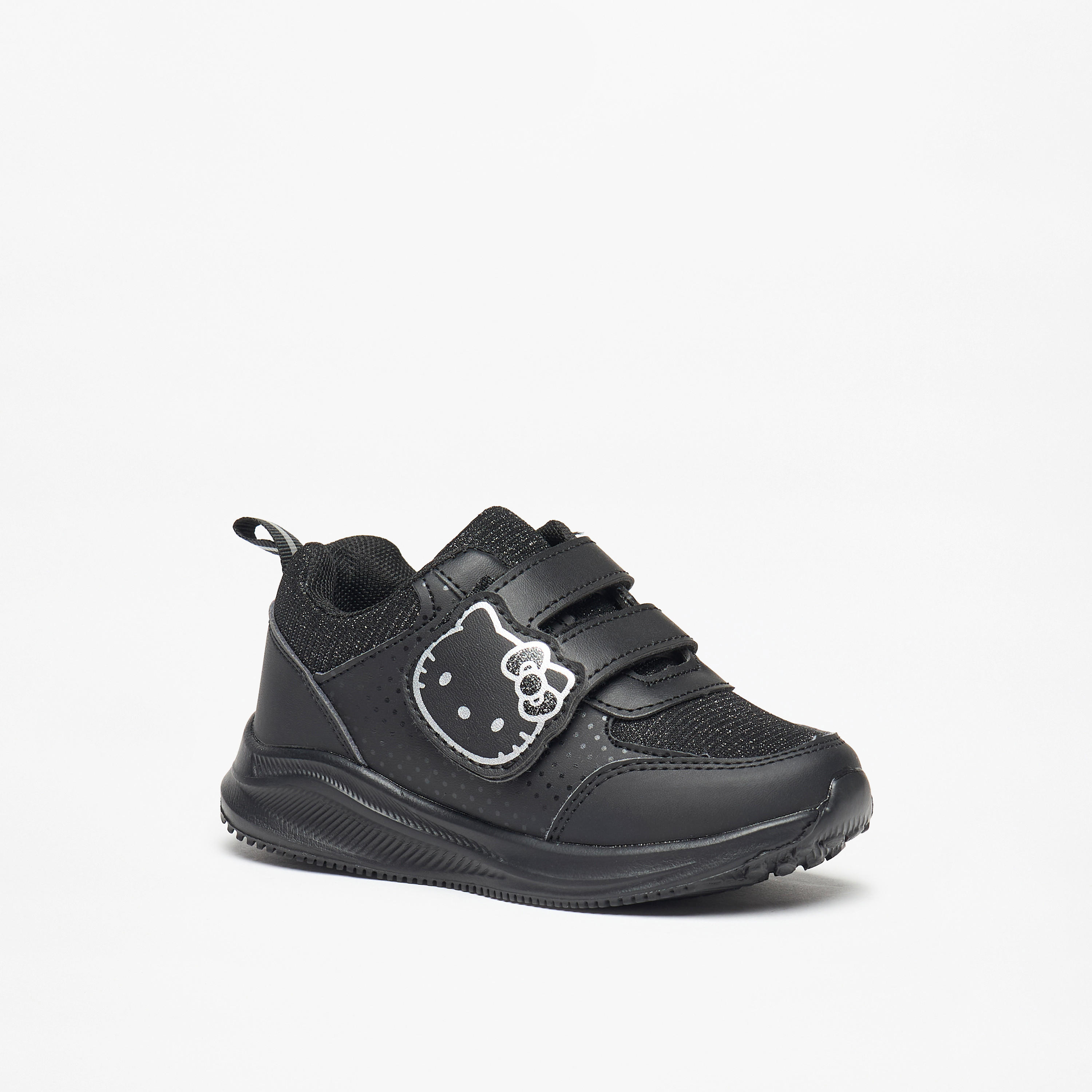Hello Kitty Textured School Shoes with Hook and Loop Closure-girls-shoes-schoolshoes-image-1