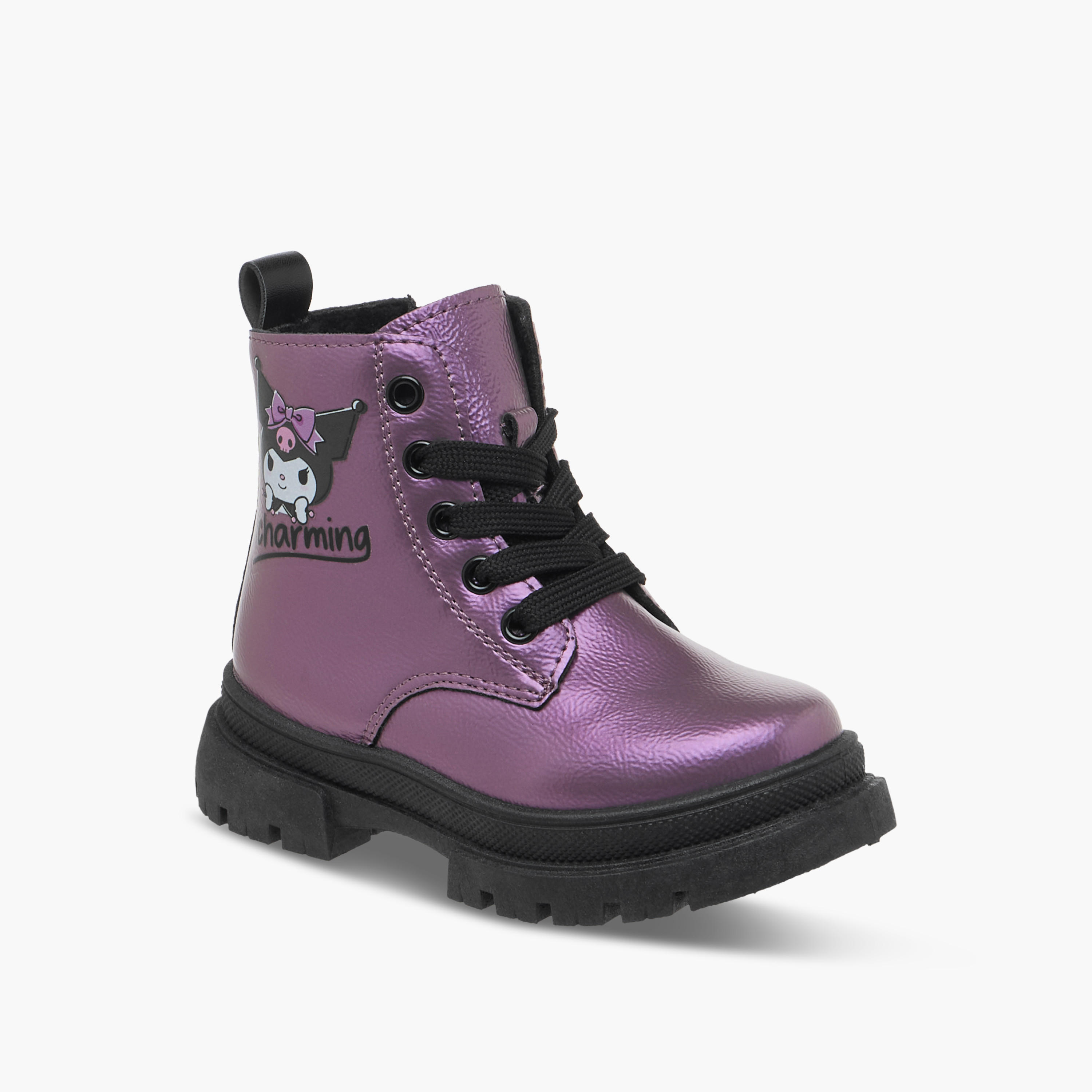 بوت طول الكاحل برباط إغلاق وطبعات-girls-shoes-boots-image-2