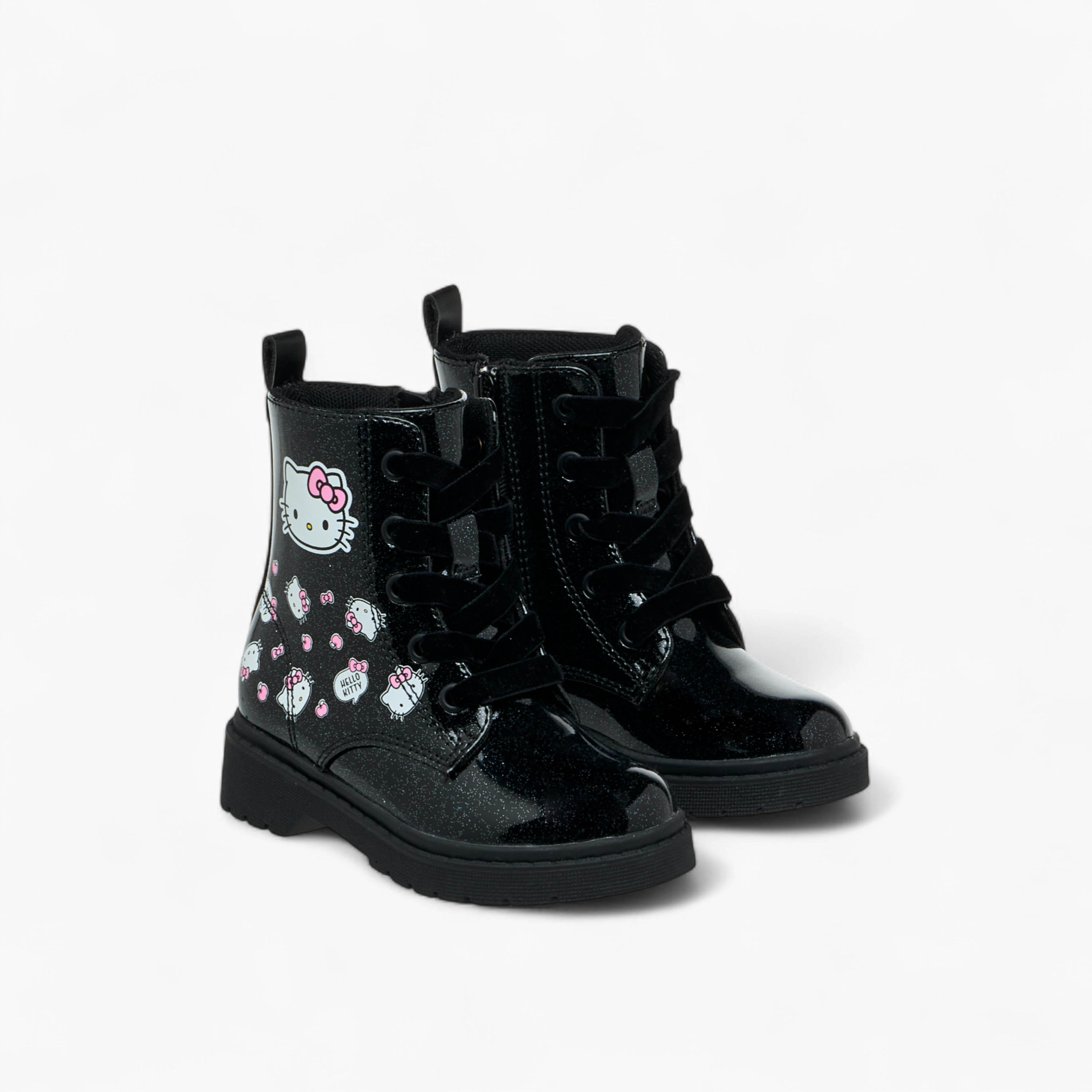 Hello Kitty Printed Ankle Boots with Zip Closure and Pull Tabs-girls-shoes-boots-image-1