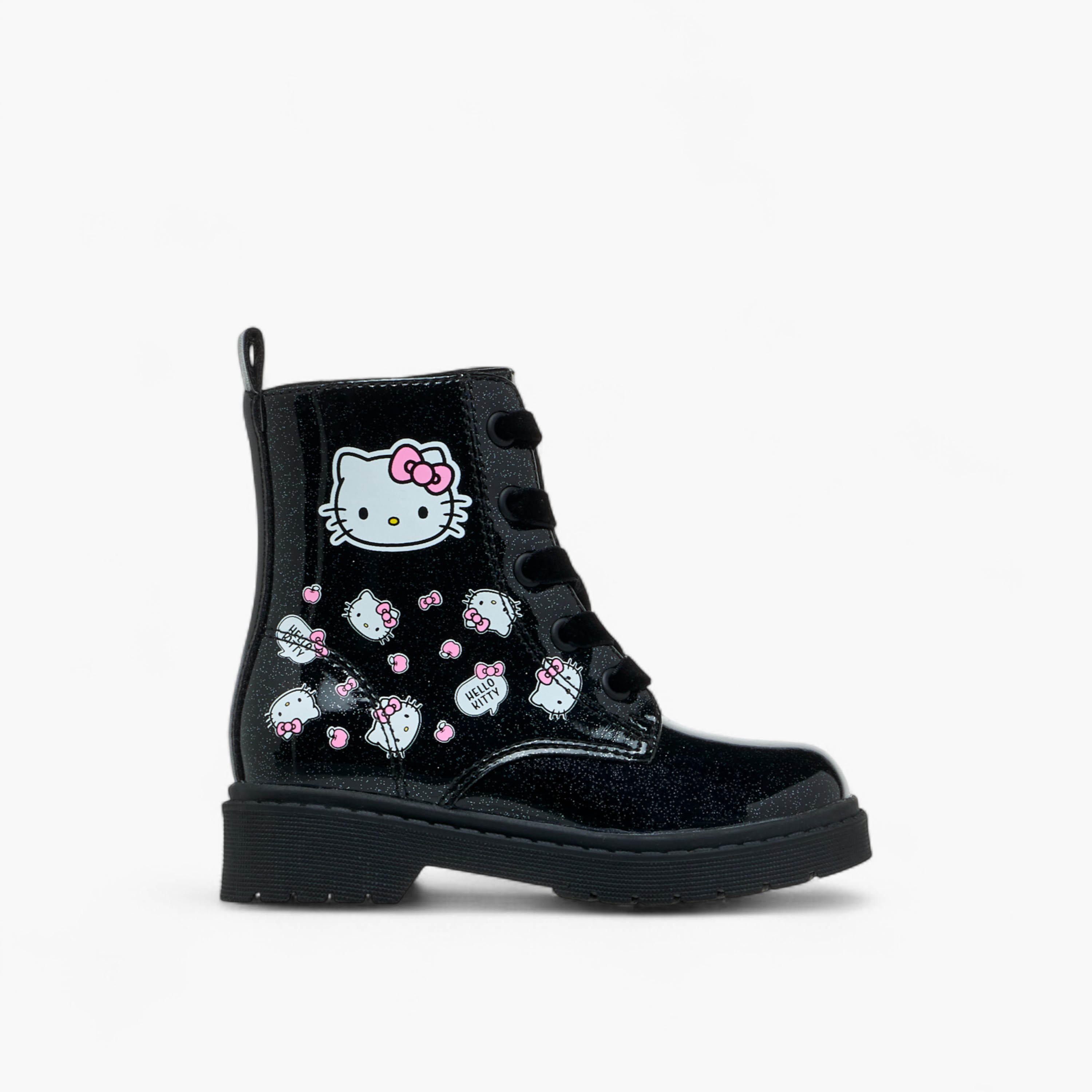 Hello Kitty Printed Ankle Boots with Zip Closure and Pull Tabs-girls-shoes-boots-image-3